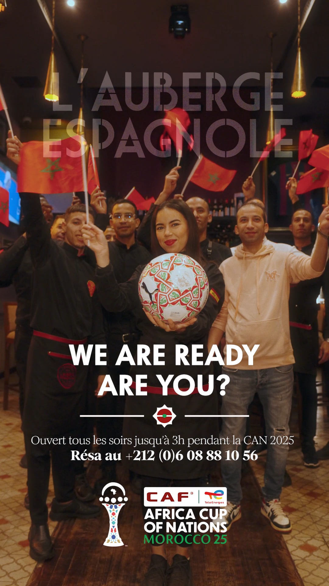 CAN 2025 à Marrakech 🇲🇦⚽ Ici, c’est L’Auberge Espagnole #Marrakech : écrans partout, tapas, sons, gros matchs et grosse ambiance au cœur de Guéliz.
.
Prêt à vivre les matchs comme au stade ?
.
📞 Infos & Résas : +212 (0) 608 881 056
📍 Angle Rue Tarik Ibn Ziad et Moulay Ali, Marrakesh, Morocco
.
.
#CAN2025 #CANMaroc2025 #AFCON2025 #LAubergeEspagnole #LAubergeEspagnoleMarrakech #MarrakechByNight #Gueliz #FanZone #MatchDay #FootballVibes #TapasTime #FoodAndFoot