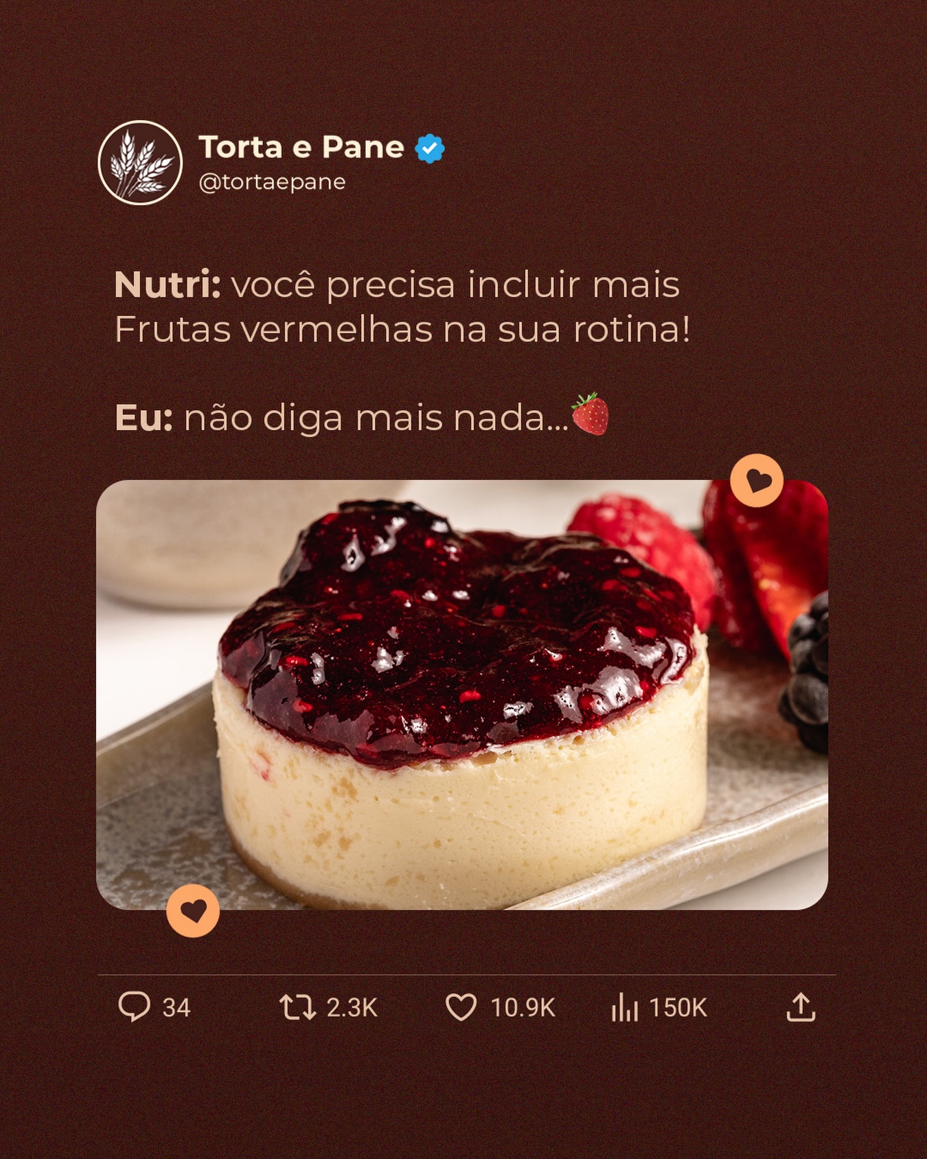 Quando a nutri fala... eu obedeço! 😅😅
➡️ E assim surgiu a desculpa perfeita para pedir uma Torta & Pane e me entregar a esse cheesecake artesanal dos sonhos. 🍓🍰
➡️ Quem disse que não dá pra seguir orientações com prazer? 😂
Torta e Pane | Pães e Sobremesas Artesanais
📍 Campinas e Região (consulte)
📲 WhatsApp: (19) 97131-4077
#TortaEPane #cheesecake