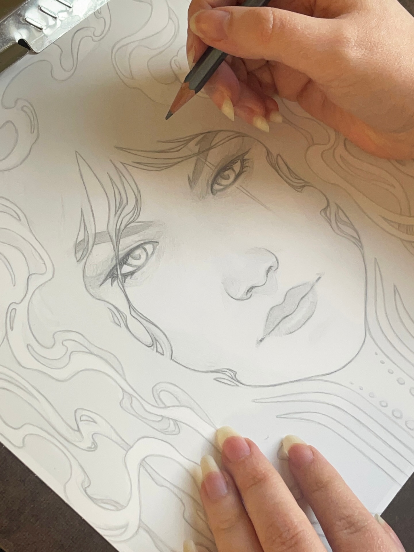 Working on a new piece in my new studio! ✏️✨
It’s been a crazy couple months, but I’m all set up in the new space and beyond ready to get back to creating! I thought it would be nice to start with a smaller painting as a warm-up.
Would y’all be interested in seeing more of the studio space?
#pencildrawing #traditionalart