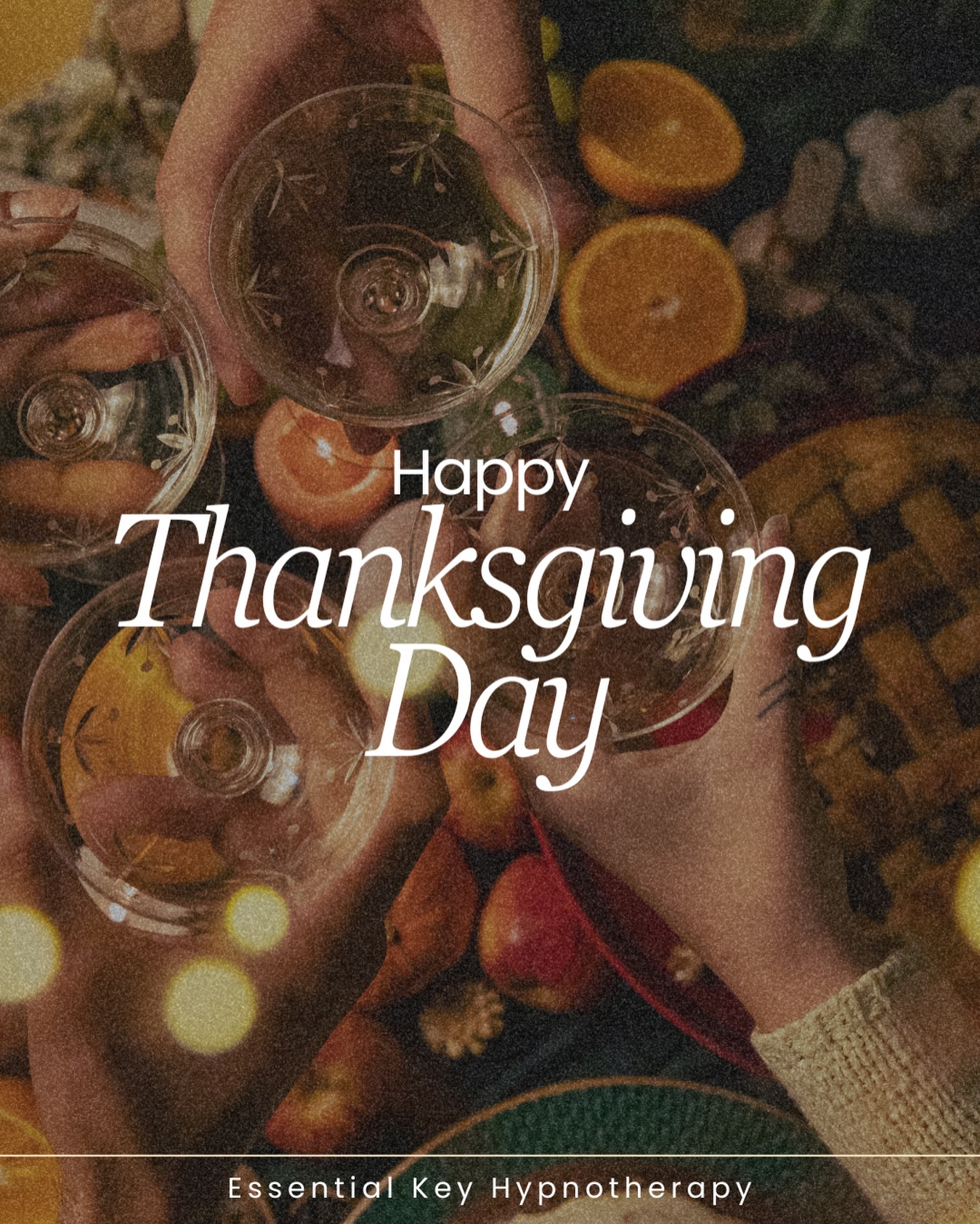 ✨Happy Thanksgiving✨
Today I am feeling grateful for every person who has crossed my path this year. Clients, family, friends, collaborators, healers, all of those lovely people that attended Hypnotic Happy Hour, the incredible women who show up for themselves through Elevated Exchange, and every moment of growth we have shared.
Thank you for trusting me with your stories, your healing, your breakthroughs, and your hearts. This work is sacred to me and I am honored every time you allow me into your world.
Whether today is full of family, quiet moments, laughter, or rest, I hope you feel supported, seen, and loved in all the ways you need.
Sending you warmth, peace, and a full heart.
Happy Thanksgiving from my home to yours. 🧡