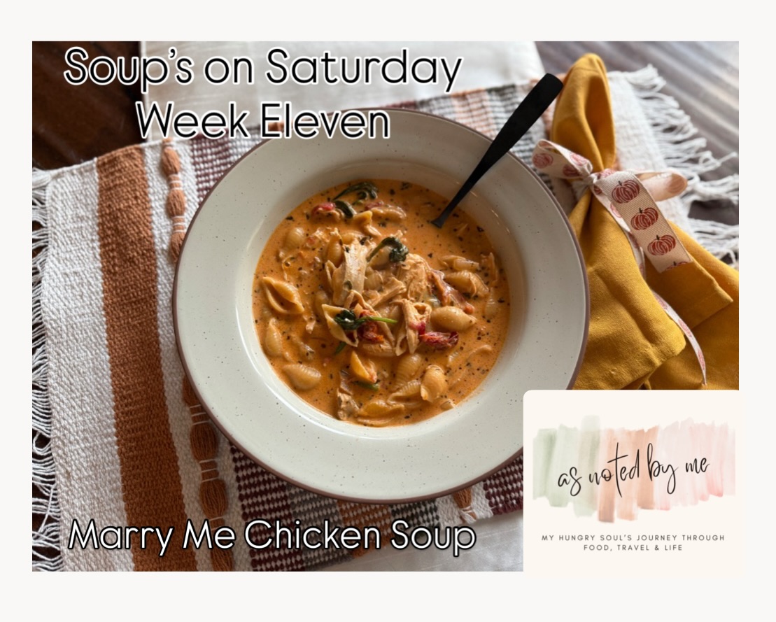 Week Eleven: Marry Me Chicken Soup
Inspired by the viral dish, this soup features creamy sun-dried tomato broth, juicy chicken, and aromatic herbs that might just make someone “fall” in love with you.
Tip: Serve with crusty bread or a side salad for a complete meal.
There’s something magical about soup season.
As the leaves turn golden and the air gets crisp, there’s no better time to simmer something warm and comforting on the stove or in the slow-cooker.
Each week this fall, I’ll be sharing a new soup recipe that’s perfect for cozy nights, meal prepping, or curling up on the couch with your favorite blanket. You loved this series last fall so we’re back for season two!
From brothy classics to creamy indulgences, this 12-week soup series has a little something for everyone.
Find the link to this recipe (and my blog) in my bio
#asnotedbyme #soupsonsaturday #atmytable