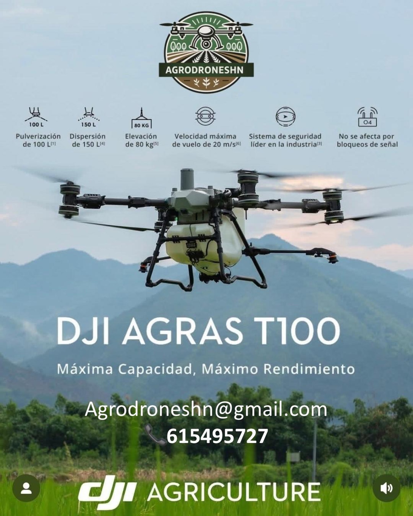 HOY OS TRAEMOS NOVEDAS, DJI AGRAS T100 YA DISPONIBLE EN NUESTRAS INSTALACIONES✈️✈️✈️✈️ Quieres tu DJI AGRAS T25, T50, T100?? Llámanos. #dji #djiagras #t100