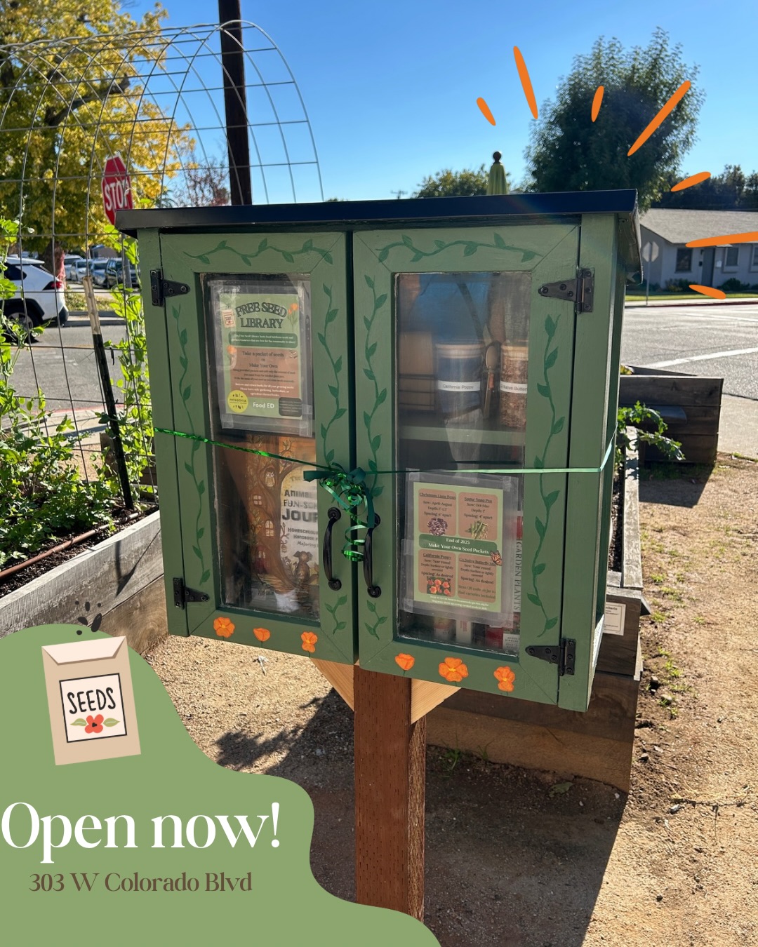 The seed library is now open! Thank you so much to the City of Monrovia, Monrovia High School Humanities Academy, Food ED, Mountainside, and Raw Inspiration for coming together with us to launch this project for the community. The seed library will house free seed packets and make your own seed packets with curated seeds, free books and garden resources for anyone in the community to access and enjoy! Instructions for using the seed library are posted on the library! We can’t wait to continue growing this project with you all! 🌱
