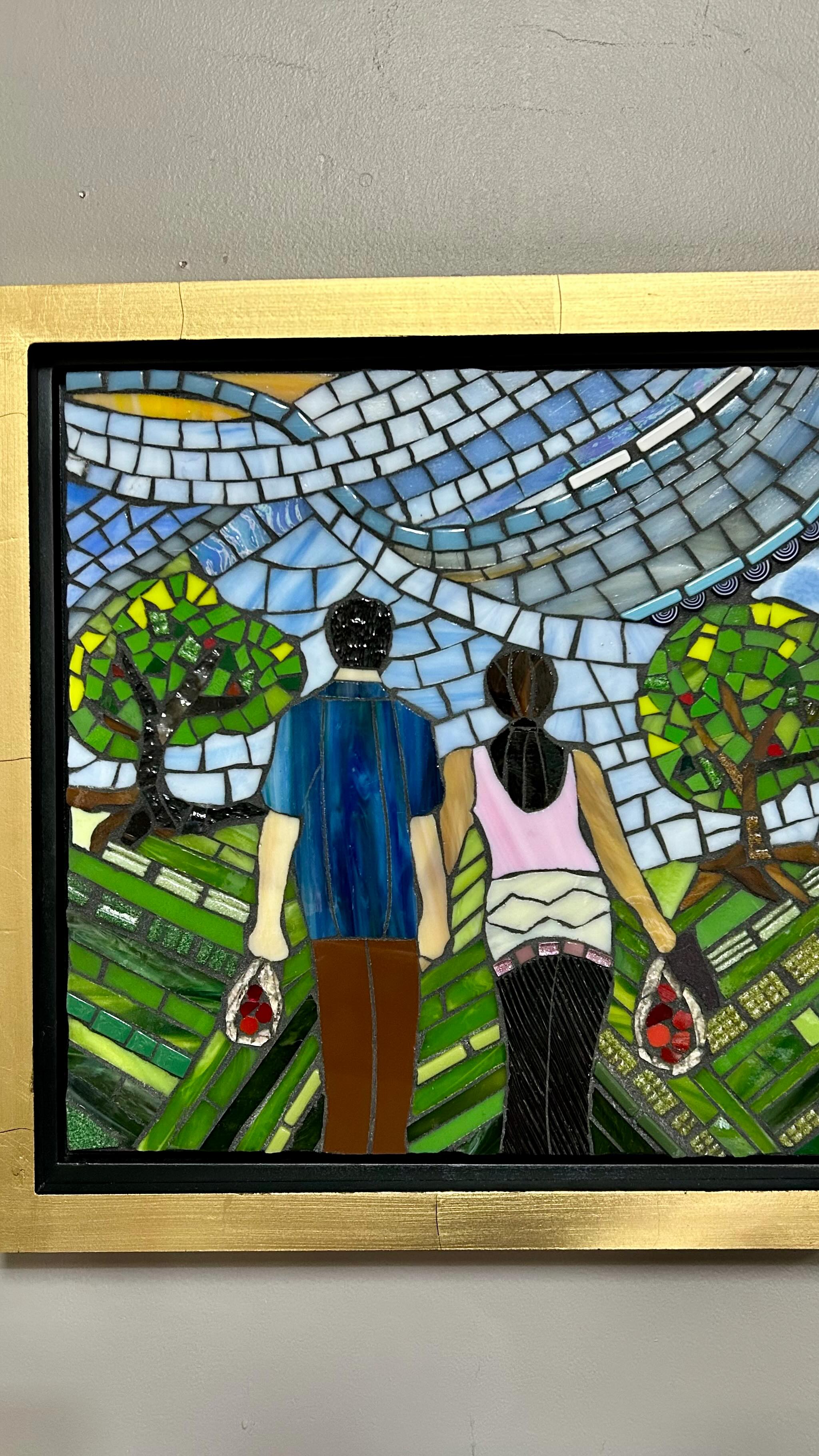 ✨ Hello mosaic friends ✨
I’m so excited to share a very special piece straight from my heart. I have been working on it seems like forever! This is my mosaic rendition of one of my sons favorite photos of him and my soon-to-be daughter-in-law apple picking 🍎 in the the Carolinas. 💕
This gift has been a true labor of love — two months of tiny pieces, quiet moments, memories, and gratitude.
I framed it in gold and used a soft medium-gray grout to let the colors shine and blend nicely. I’m so happy with how it turned out, and I hope they feel all the love that went into creating it. 🥰💖
#mosaicos #mosaicartistsupport #mosaics #custommosaics #mosaicosdecorativos #mosaicsofinstagram #mosaicsbymima #mosaiclife #mosaicart #mosaicfriends #smallbusinessowners #artbywomen #charlotte #charlotteiscreative #charlotteartist #minthillartist #minthillevents #guildofcharlotteartists #mosaicworkshops #mosaicmasterpieces #mosaicsart #mosaicart #stainedglassart #mixedmediamosaic #weddinggiftideas #customartwork #