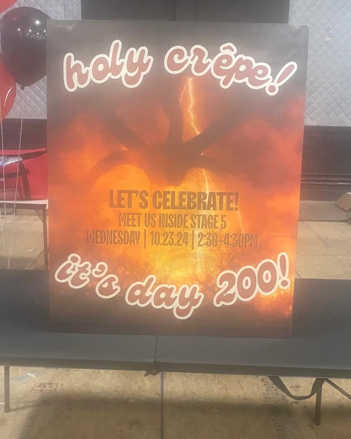 Very proud to have catered every season of Stranger Things and have been chosen by the cast and crew to celebrate the last season. I was in disbelief when I saw the poster they made for this event. Merci merci merci @strangerthings for this memorable day 🙏🏽❤️🎬