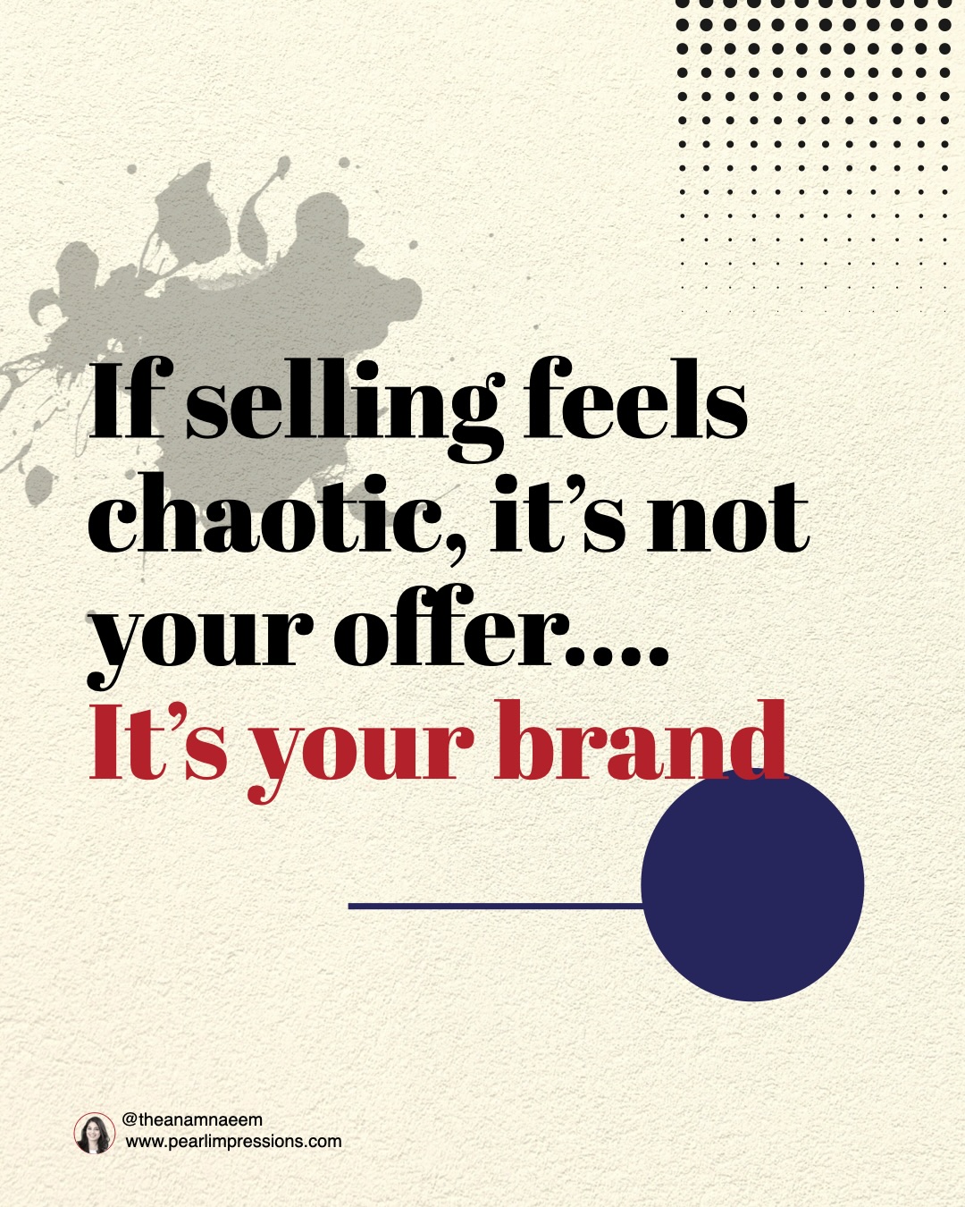 If selling feels chaotic — it’s not your offer. It’s your brand.
Because when your brand lacks clarity, everything feels harder:
⚡️ You talk to everyone → no one listens.
⚡️ Your tone changes daily → trust drops.
⚡️ Your clients stay confused → they don’t buy.
Clarity changes everything.
Once you align your vision, audience, and message, your content flows, your offers feel magnetic, and selling becomes effortless.
My client Emily used to struggle to explain her offer — after clarifying her message, she sold out her program without a single ad.
💌 DM me “CLIENTS” and I’ll send you my free mini workbook that helps you align your brand and attract the right clients
#theanamnaeem #thebrandidentity #personalbranding #selling
