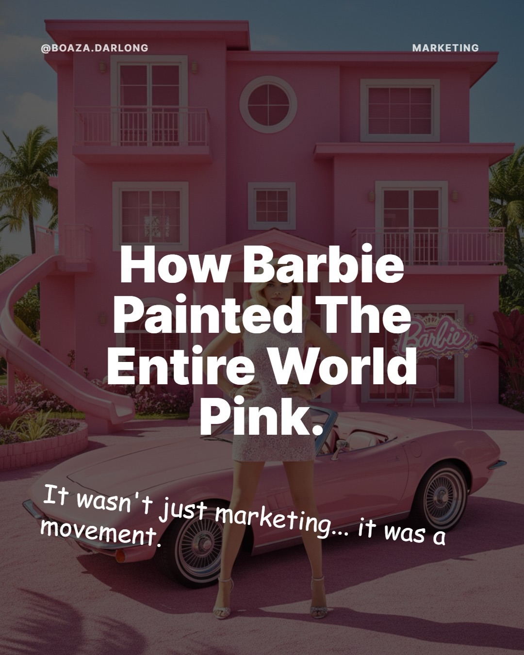 Mattel’s Barbie didn’t just release a movie; they launched a cultural takeover. Here’s how their hyper-niche, all-pink marketing strategy became a billion-dollar global phenomenon.