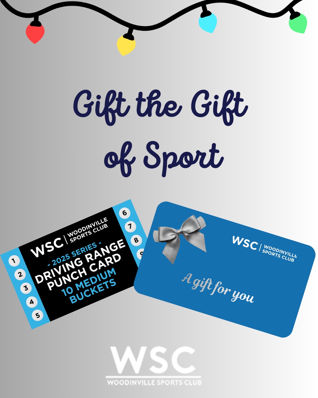 🎁 Looking for the perfect gift this holiday season? WSC Gift Certificates can be used toward membership, classes, driving range, open pickleball, food and beverage, and more.
For the golfer in your life, our Driving Range Punchcards make the perfect stocking stuffer! Buy 9 buckets, get 1 free. 🏌️
Stop by the front desk today ✨
#WoodinvilleSportsClub #WSC #ShopLocal #HolidayGifts #GiftCards