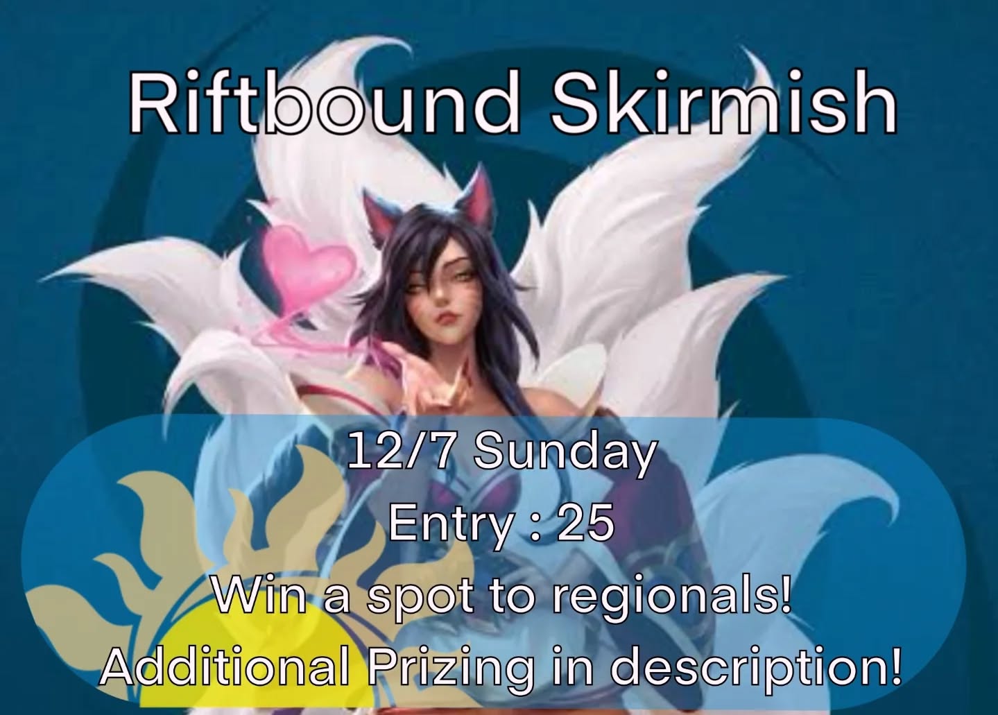 ⚔️ Riftbound Summoner Skirmish — Our First Ever at HaikuPop! ⚔️
Summoners, the moment has finally arrived! HaikuPop is proud to host our FIRST Riftbound Summoner Skirmish — and we’re kicking things off with a huge competitive event you won’t want to miss!
📅 Date: Sunday, 12/7/25
💲 Entry Fee: $25
🎯 Format: Swiss Rounds with a Top 8 Cut
🏆 Prizing Highlights:
Champion:
Exclusive Riftbound Champion Playmat
First-Round Bye at an upcoming Regional Qualifier — enter with a head start!
Top 3: Packs based on placement
This is your chance to battle through the Rift, climb the standings, and earn your place on the competitive path. Whether you're aiming for glory or that regional bye, this Skirmish is the perfect proving ground.
Prepare your decks, gather your allies, and step into the arena — the Rift awaits! 🌩️
#riftbound #leagueoflegends #lol #haikupopgaming #tcg