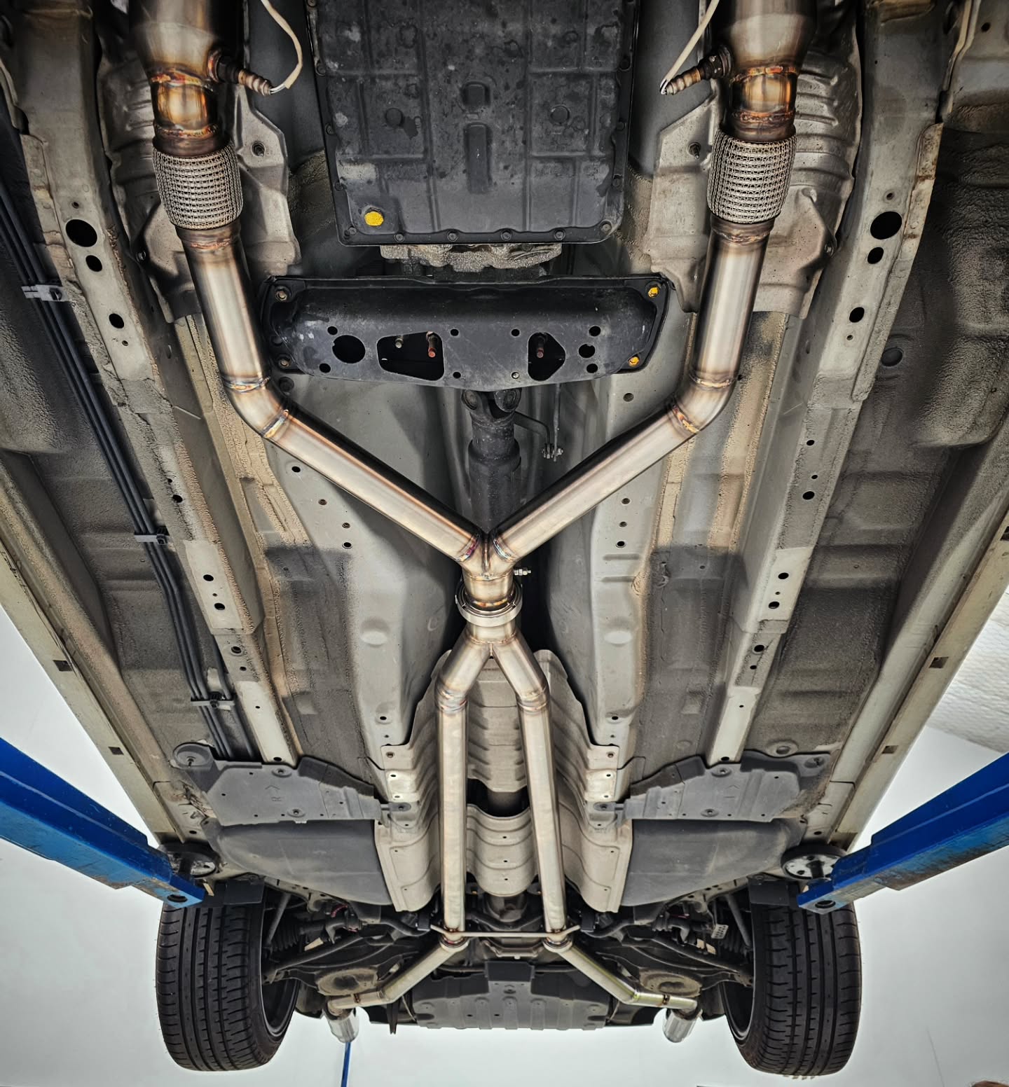 Fuga exhaust: DONE.
Finn did an amazing job. Built it to spec and made it look easy.
Thing came out mint — and the customer just confirmed it.
"Absolutely love the custom exhaust Shores NZ did for my 2005 Nissan Fuga 350GT. The sound is perfect and the quality is top notch. Super happy with the work I highly recommend them."