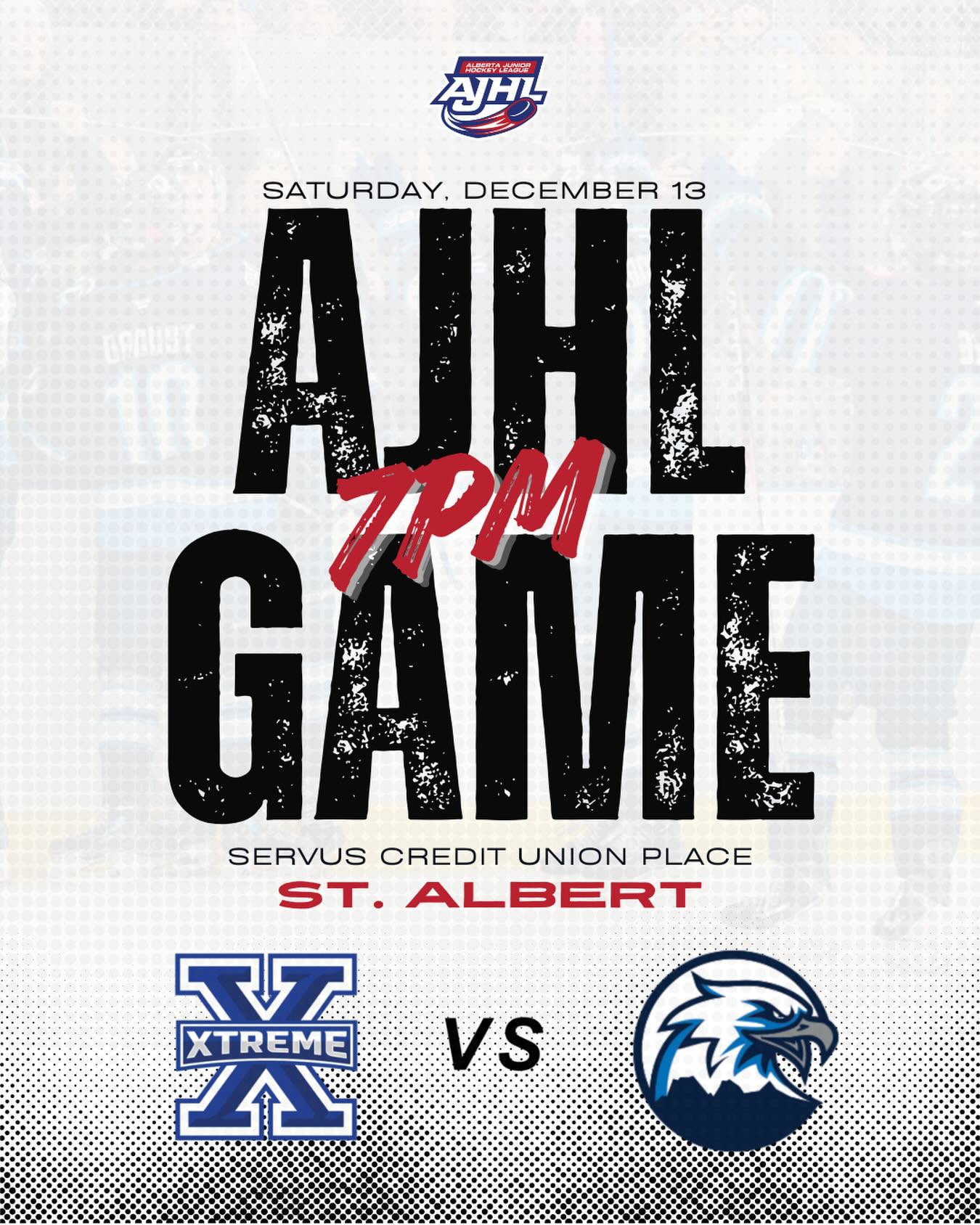 The St. Albert hockey community is excited to welcome the AJHL back to Servus Credit Union Place on December 13th - marking the first AJHL game in St. Albert in 13 years!
Come check out the @devonxtreme_ajhl vs. @canmoreeagles
The game will feature Raiders Alumni both behind the bench and on the ice.
Don’t miss the chance to experience Junior A hockey right here in our community.
Tickets available now! Link in Bio