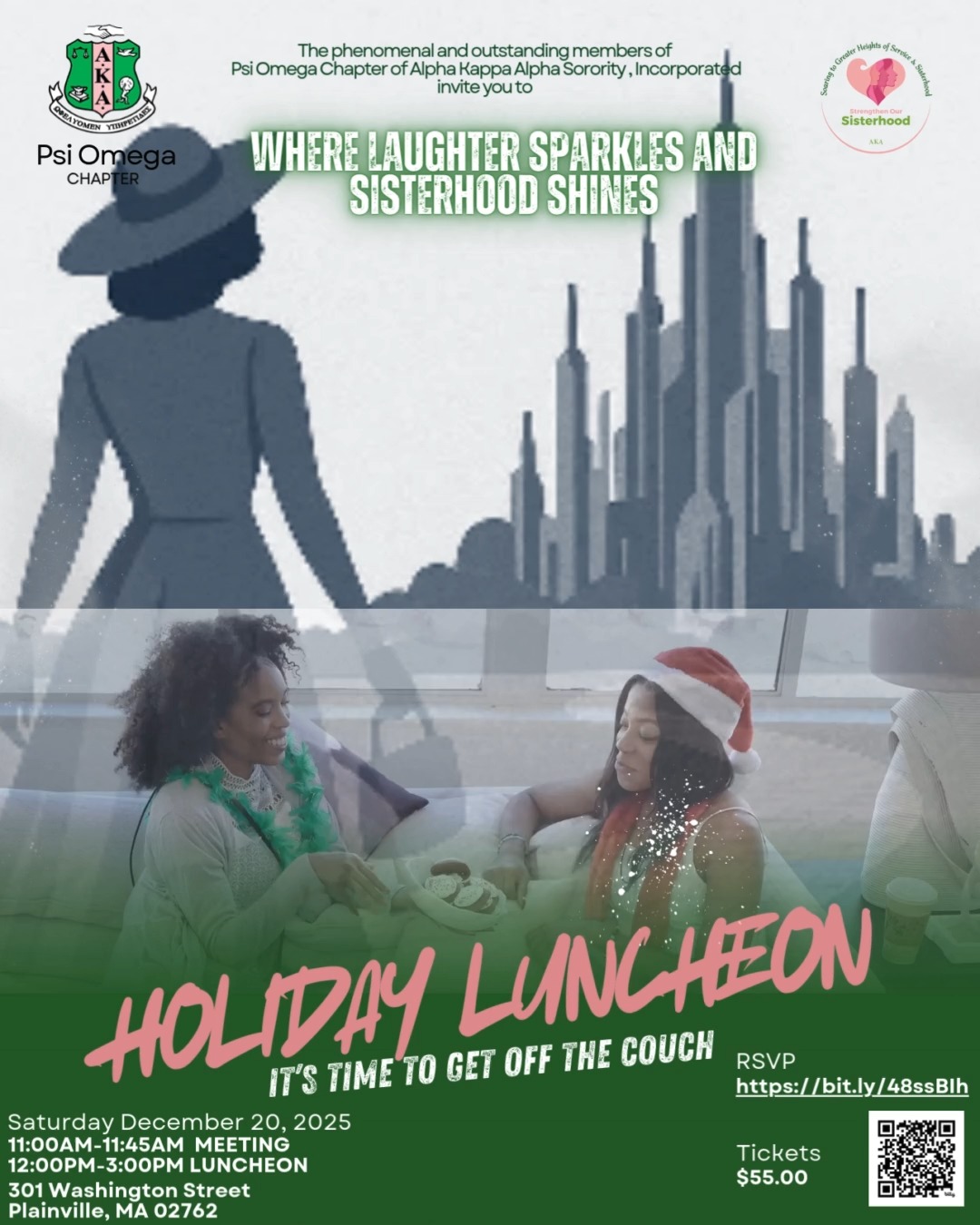 The Holiday Season is a really great time to connect or reconnect with each other. We are calling all Diamond, Pearl, Golden, Silver and Emerald Members to come and spend the day Seasonally Sistershipping next Saturday, December 20, 2025. Join us for Psi Omega Chapter's annual Holiday Luncheon, enjoying in the JOY of each other. Click the link for details and (AKA Member Only) tickets:
https://www.eventbrite.com/.../2025-psi-omega-chapter-aka...
#AKA
#AKA1908
#bostonakas
#psiomegaaka
#holidayluncheon