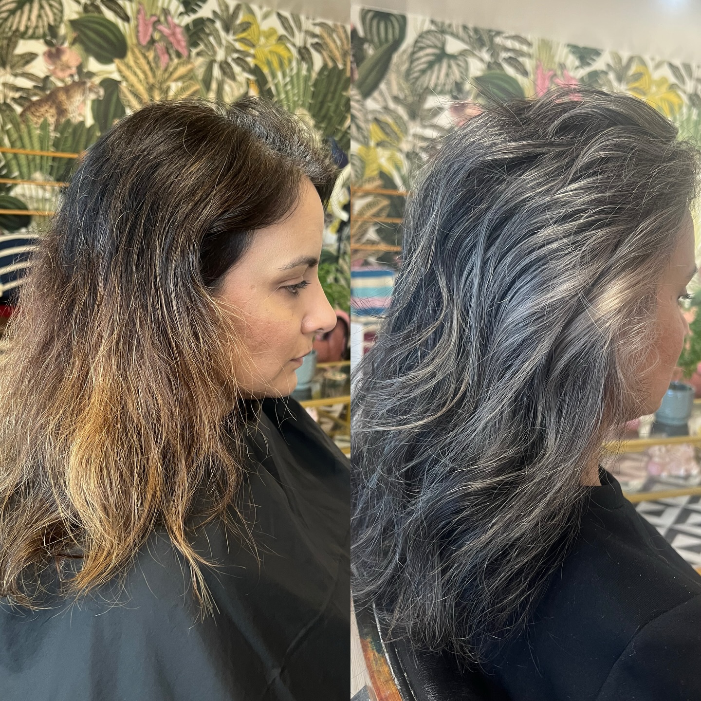 When blending gray/ transitioning to gray, it always starts with one question.
.
How much salt & pepper is there???
.
Percentages of white hair vs dark (salt vs pepper) can vary greatly over your head.
What you see on your hairline, can be completely different just a few inches back.
.
This is always something we can discuss if you’re thinking about a change.
.
.
#hairbybettina #santarosagreyblendingspecialist #sonomacountygreytransitions