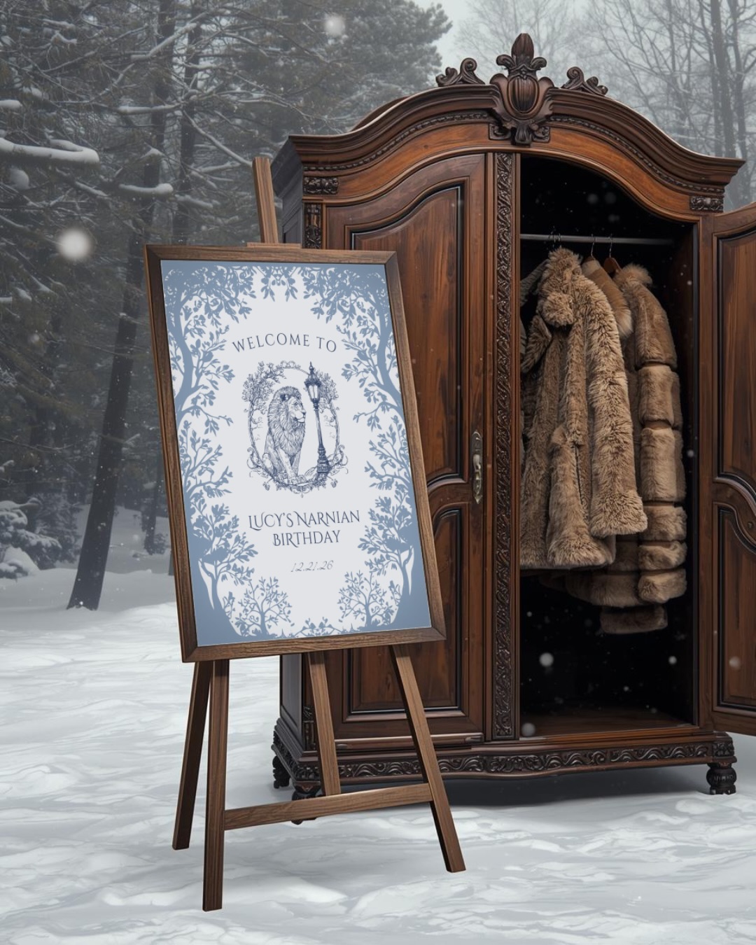 Lantern Waste Narnian Poster ❄️📜
⬇️ Digital Download Canva Template
📃Comes in three sizes: 16x20, 18x24, 24x36 INCH Poster
Step through the wardrobe and into a world of wonder with this Narnia-Inspired welcome poster template. Designed for lovers of classic fantasy, this enchanting invite features a forest leaf border that evokes the quiet magic of an eternal winter thawing into spring. At its heart stands a beautifully illustrated lamp post beside Aslan, the noble lion and guardian of Narnia, symbolizing courage, faith, and light.
Perfect for weddings, birthdays, fantasy parties, or themed events, this editable Canva template allows you to customize every detail—from the wording to the font—to make your celebration truly magical. Whether you’re inviting guests to a royal feast or an adventure beyond imagination, this design captures the timeless charm of C.S. Lewis’s world.
—— PERFECT FOR ——
• Birthdays: Ideal Narnian Birthdays
• Whimsical Weddings: Ideal for couples seeking a unique and enchanting theme for their wedding celebrations.
• Fantasy Lovers: Embrace your love for Narnia with a wedding invitation that reflects your passion for fantasy worlds.
#narnia #narniawedding #narniabirthday #winterwedding #winterbirthday #canvatemplatedesign