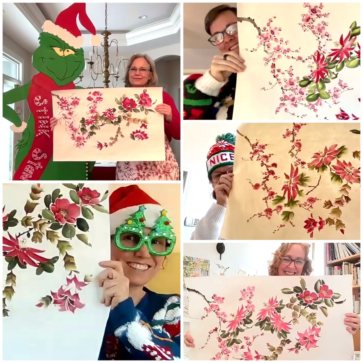 I’ve been making a list and checking it twice. Needless to say, all of my students are NICE!! Not only did they paint spectacular holiday garlands, they even dressed up for it! Merry Christmas and Happy New Year from me and my outstanding students of the year!
#chinesebrushpainting #floral #holiday #christmas #flowerstagram #ink #watercolor #ricepaper #artclass
