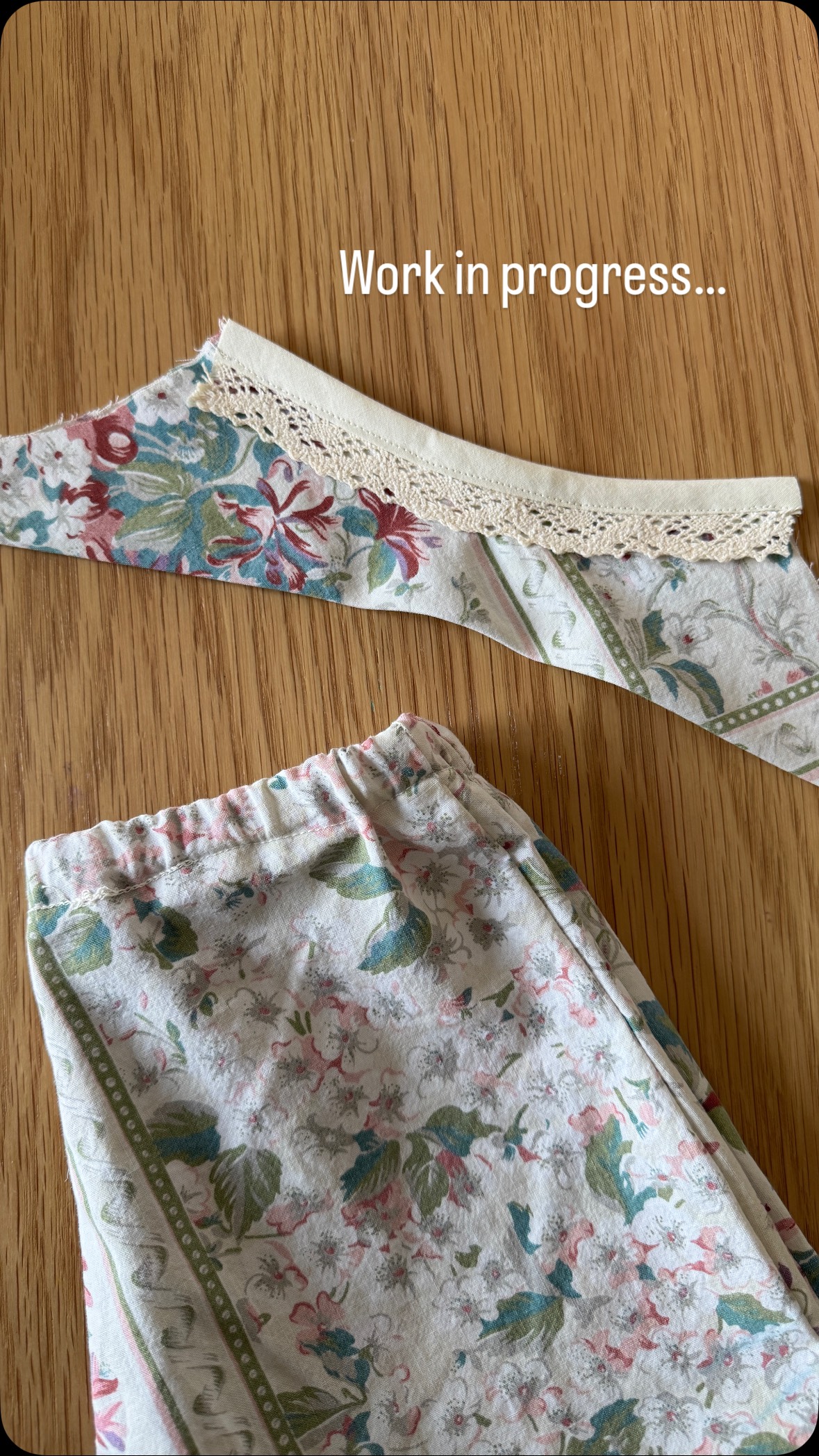 Tried something new today✨ Follow to see the final product!
#oneofakind #handmadekidsclothes #vintagefabric