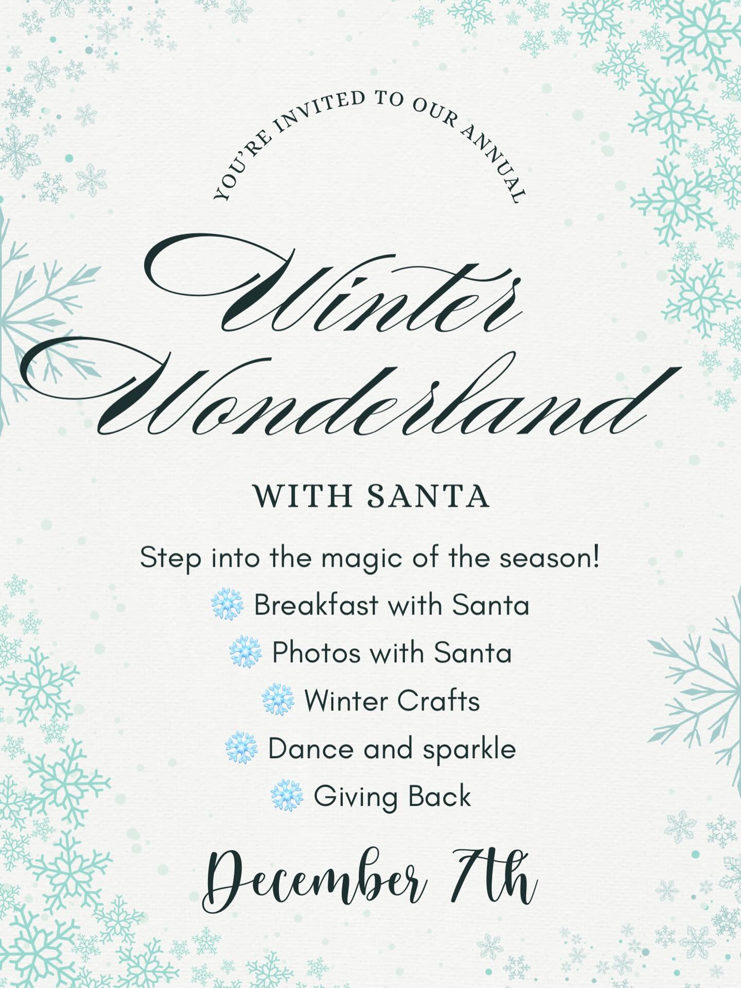 Step into the magic of the season at our annual Winter Wonderland with Santa!
Bring the family and join us for a joyful morning filled with laughter, love, and holiday cheer as we celebrate together. All details on Wild Apricot ✨
What’s Happening:
• Breakfast with Santa – Enjoy a yummy breakfast.
• Photos with Santa – Capture precious memories with the big man himself!
• Winter Crafts – Let little hands get creative with fun, festive projects.
• Dance and sparkle – The talented Leighton Dance Project will lead a high-energy holiday dance party that’s sure to bring smiles, laughter, and plenty of festive fun for all ages.
• Giving Back – This year, our group is sponsoring one special child, providing all their holiday gifts. Together, we’ll make their season bright. You are welcome to donate via venmo or select an item from an Amazon wishlist.
✨ Come for the magic, stay for the memories, and leave with your heart full. ✨
We can’t wait to celebrate this season of giving with our incredible community of moms and families!