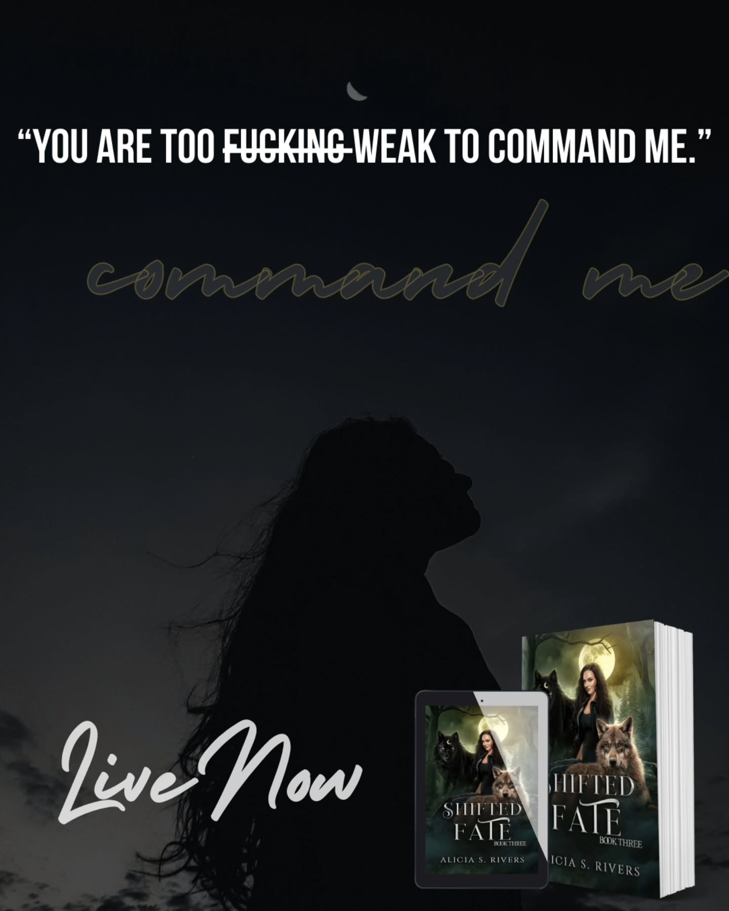 ๐๐พ๐บ๐๐๐๐๐๐
๐ญ๐๐๐ by @author_alicia_s_rivers ๐พ๐
โจ๏ธ๐พ๐Books 1-3 are now live๐๐พโจ๏ธ
Are you ready to start the Broken Luna Series? Comment or DM "Shifted Fate" for details.
๐พ Slow burn (this series is plot heavy with tension and a slow build)
๐บ Alpha FMC with powers
๐พ Reborn with a 2nd chance at life (time travel)
๐บ Drama, betrayal, and revenge
๐พ Loss, found family, grief
๐บ FMC who takes no crap
๐พ Memorable side characters
๐บ Wolf-shifters
โจ๏ธ๏ฝ๏ฝ๏ฝ๏ฝ๏ฝโจ๏ธ
Woken by betrayal, fueled by revenge, and driven by the need to protect.
After a brutal betrayal leaves her and her unborn pup dead, Amy, an Alpha female, is given a second chance at life by a Goddess.
Waking up on her eighteenth birthday, six years in the past, she must navigate a web of lies, master newfound powers, and fight to change her fate. She's determined to get revenge on those who wronged her, but old enemies and new threats lurk around every corner.
Can she survive this new life, and deal with the shifting sands of fate? Or is she stuck repeating the same cycle over, leaving her bleeding out on the table while her mate demands her pups' life?
Note:
This series does have darker themes and themes that may be disturbing or triggering for some. Please check the TW before diving in.
#shiftedfate #wolfshifterromance #canadianromanceauthor