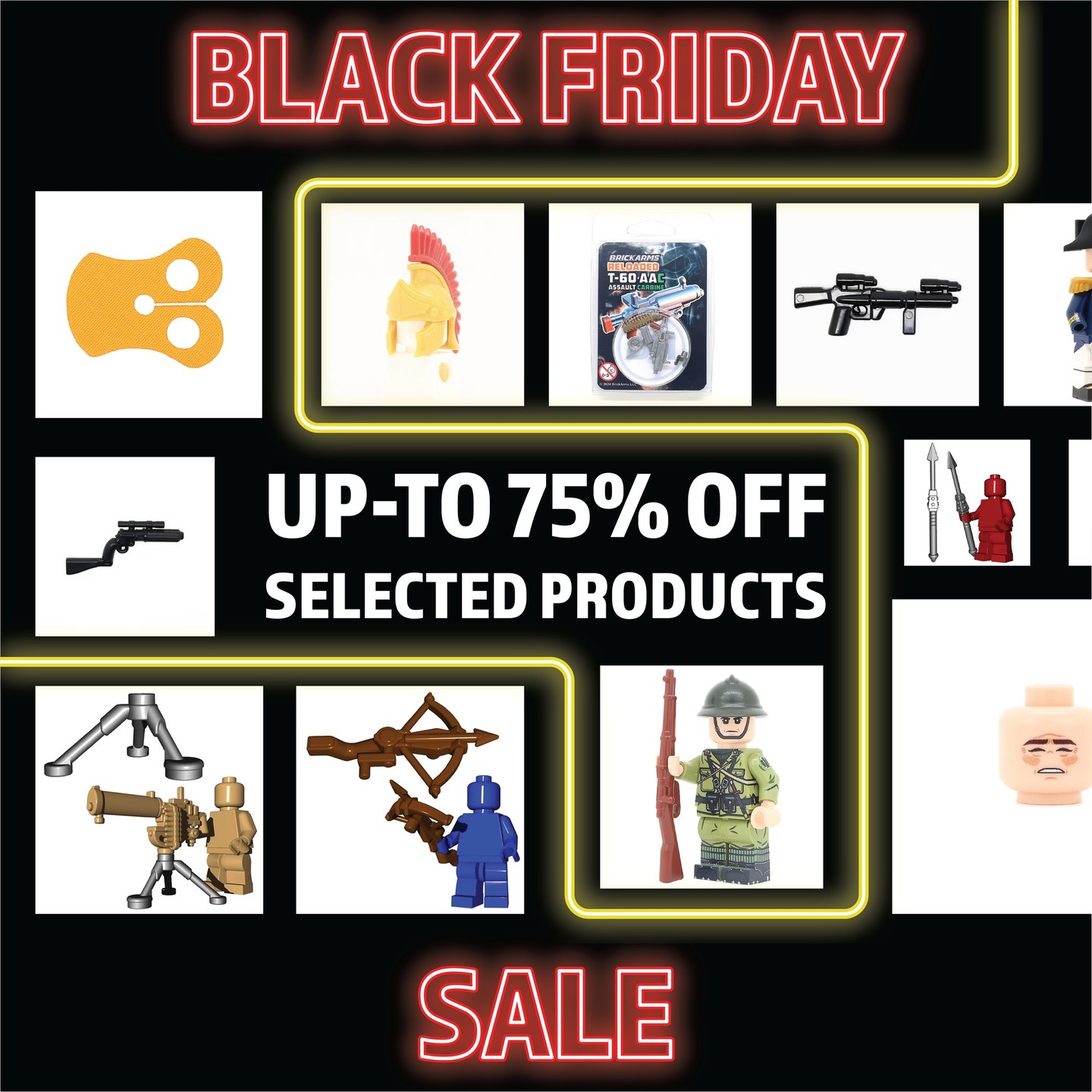 😍 Black Friday SALE is LIVE! 😍
Up-to 75% OFF selected products across our site! Upgrade your collections and save big before it’s too late!
🗓 Offer ends Cyber Monday, 1st Dec 2025, at 11:59pm (GMT)
Full Details about all Black Friday Offers at unitedbricks.com/black-friday-offers
-
#UnitedBricks #BlackFriday #Minifigures #BrickArms #Sale #BlackFridayOffers