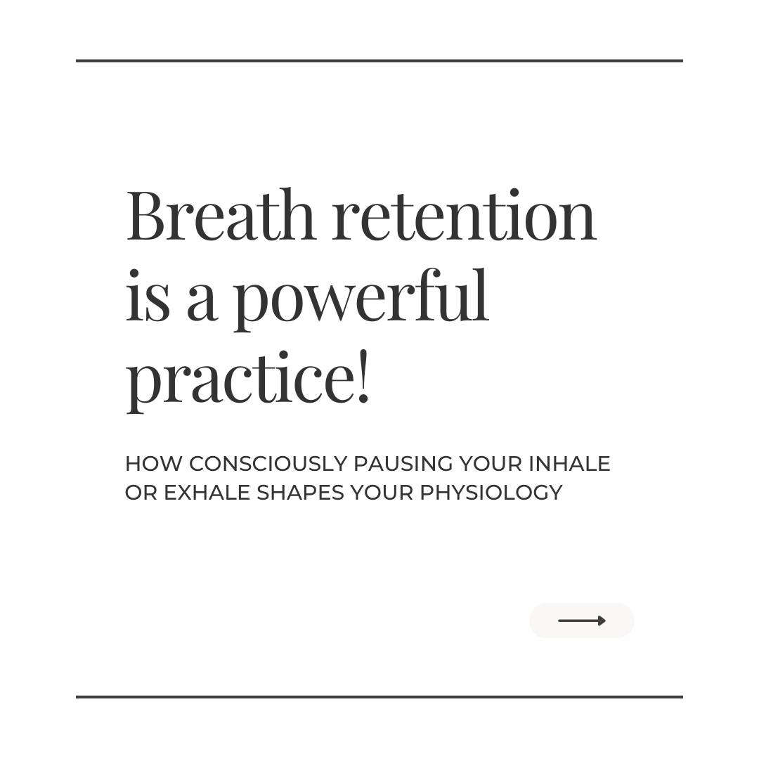 We’ve all heard two totally opposite things about breath retention:
-----> “It’s good!”
-----> “It’s bad!”
So… which one is true?
Both ----> depending on how and why you do it.
In this carousel, I break down:
• Why conscious breath holds can deeply support your mental + physical health
• What an unconscious breath hold feels like
• When do we instinctively hold the breath (and why it matters)
• How a conscious retention in the two phases---> Antara Kumbhaka (Retention after an Inhale) and Bhaya Kumbhaka (Retention after an Exhale), positively affects your physiology.
My hope is that this brings clarity and confidence to your practice of breath retention, or kumbhaka, and helps you approach it with more awareness, safety, and ease.
Let me know what part resonated most