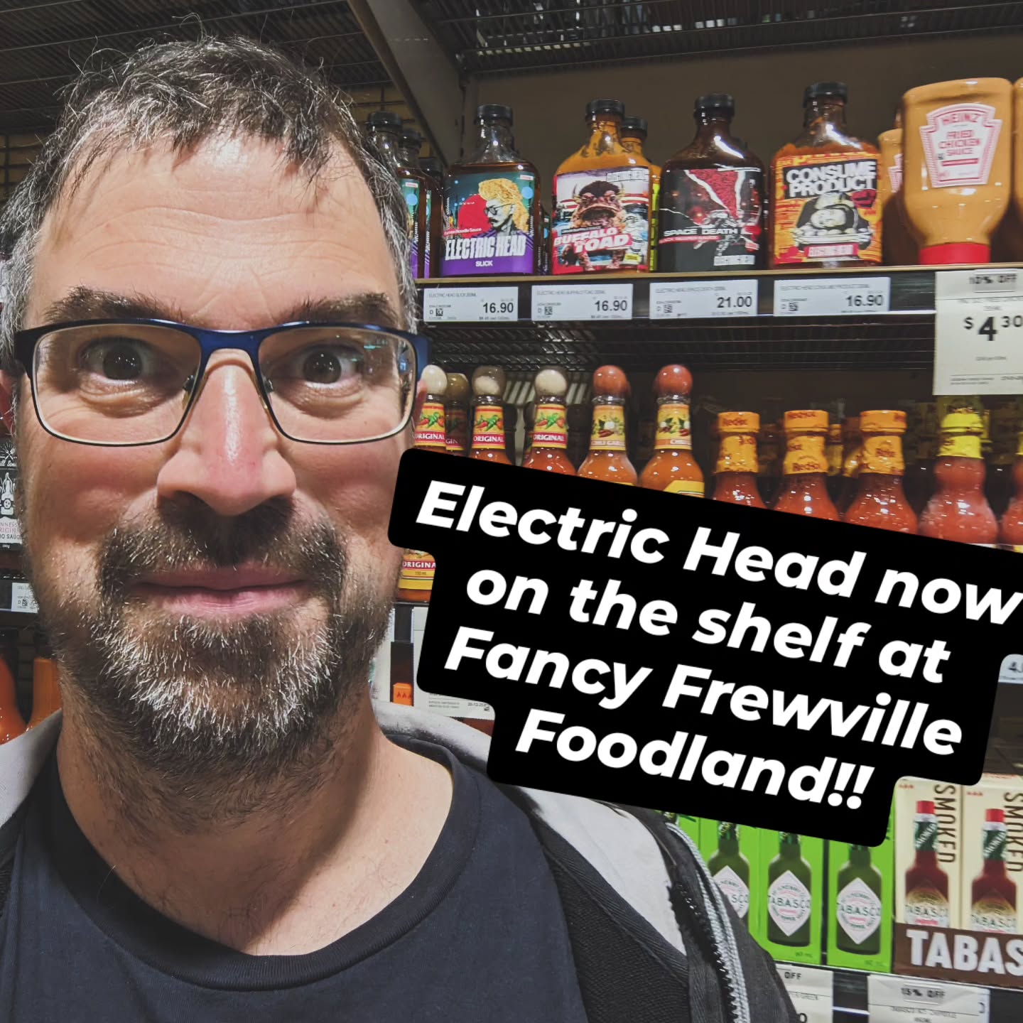 Somebody pinch me. We're now available in Adelaide's Finest Supermarket! Thanks @adelaidesfinestsupermarkets you rock!
They even put Green in the Mexican section, and Funkhausen in with the mustards! Now THAT'S how a fancy supermarket does it!
.
.
.
#postcondiment #electrichead #fancy #foodland #forever