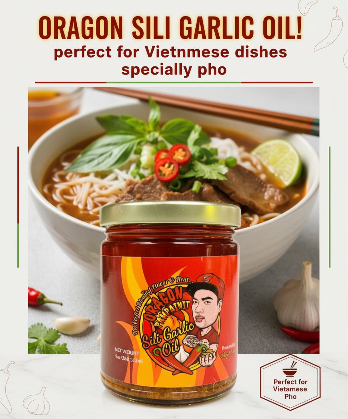 🔥🍜 Pho
Swirled a spoonful of Oragon sili garlic oil into my bowl and boom — instant depth, heat, and that toasted garlic magic. Never going back. 🌶️🧄✨
#OragonSili #GarlicOil #PhoLove #PinoyHeat #FoodieFinds #BicolPride