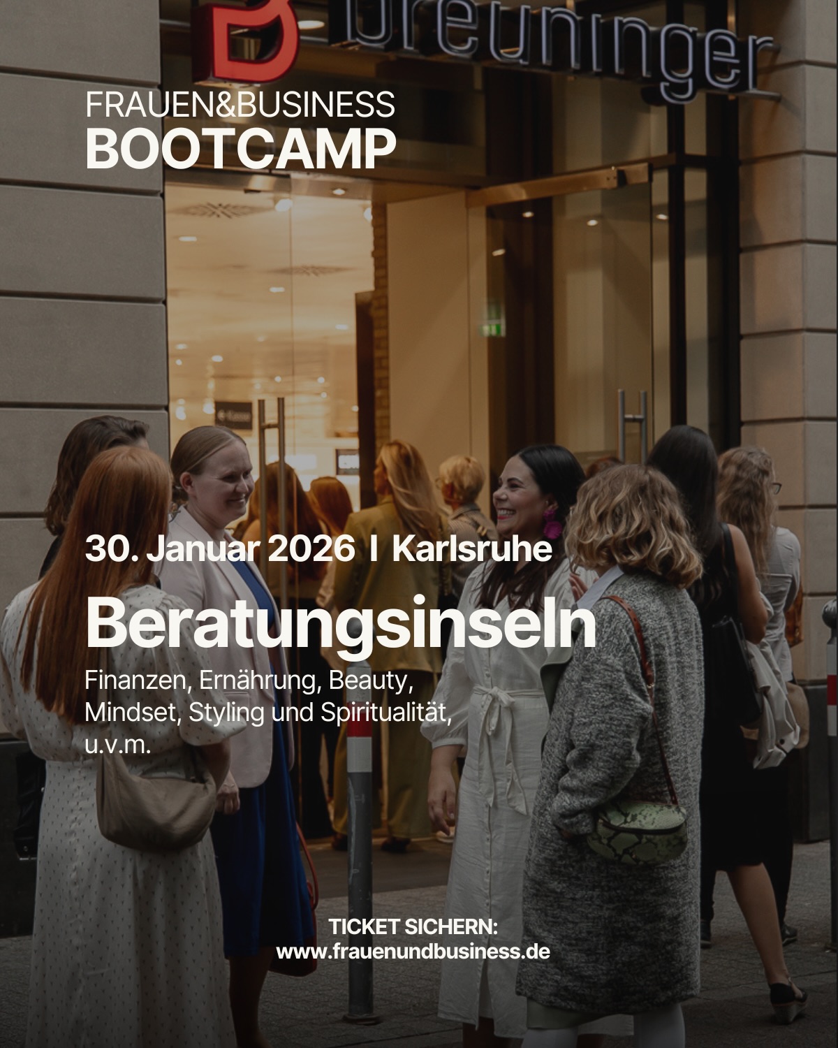 FRAUEN&BUSINESS BOOTCAMP 2026 – Die ersten Beratungsinseln
Alles, was dein Business bewegt – findest du an nur einem Tag, an nur einem Ort.
Beim Bootcamp erwarten dich Expertinnen, die dir Klarheit, Struktur und neue Energie für dein nächstes Level geben.
Heute stellen wir dir die ersten fünf Frauen vor, die dich an den Beratungsinseln begleiten:
• Vanessa Bevilacqua | Personaltrainerin
Für mehr Kraft, Fokus und Energie im Business. Vanessa zeigt dir, wie du deinen Körper stärkst – und damit deine Entscheidungen. @fitmitbilicchina
• Olga Kolmakov | Vermögensberaterin
Finanzen, aber endlich verständlich. Olga bringt Ordnung, Struktur und Strategie in deine Vermögensplanung. @olga.kolmakov
• Maria Santoro | Brandfotografin
Deine Marke braucht Bilder, die wirken. Maria macht deine Persönlichkeit sichtbar und hebt deine Außenwirkung auf ein neues Level. @maria_santoro_brandfotografie
• Matija Pehar | Inhaberin Style-Boss
Dein Stil ist Teil deiner Positionierung. Matija zeigt dir Looks, die Professionalität, Klarheit und Stärke ausstrahlen. @styleboss_schmuck
• Lucinda Egner | Gründerin LE Consulting
Bewusste Führung beginnt bei dir. Lucinda unterstützt dich dabei, klare Entscheidungen zu treffen und dein Business souverän zu führen. @lucindaegner.consulting
⸻
⏳ Countdown: Noch 52 Tage bis zum Bootcamp!
🔥 Nur noch wenige VIP-Tickets verfügbar.
📍 Karlsruhe | 📅 30. Januar 2026
Kommentiere BOOTCAMP und sichere dir den Ticket-Link.
#frauenundbusiness #bootcamp2026 #unternehmerinnen #femaleempowerment #karlsruhe