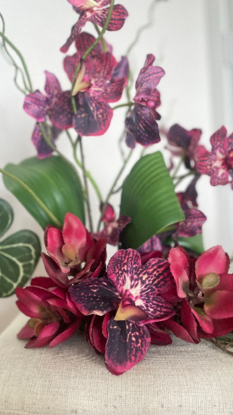 It's incredible what kinds of beauty and variety you can create with artificial flowers.
Lately I've done lots of experimenting for clients and for arrangements that I'd like to sell. After studying a lot of real flower Ikebana arranging and real floral artistry, I had a thought to replicate the use of leaves to create shape, form and movement, by using deconstructed Orchid leaves from @flowersystems . These have incredible bend throughout the whole leaf, allowing me to create those folds. I really love the look it has created, instead of the usual stiff look of an Orchid leaf.
Also featured in this artificial floral arrangement are stunning artificial succulents from @holstens_nz ! I'll definitely be incorporating more of these in future,
#artificialflowers #fauxflowersofinstagram #fauxflowersnz