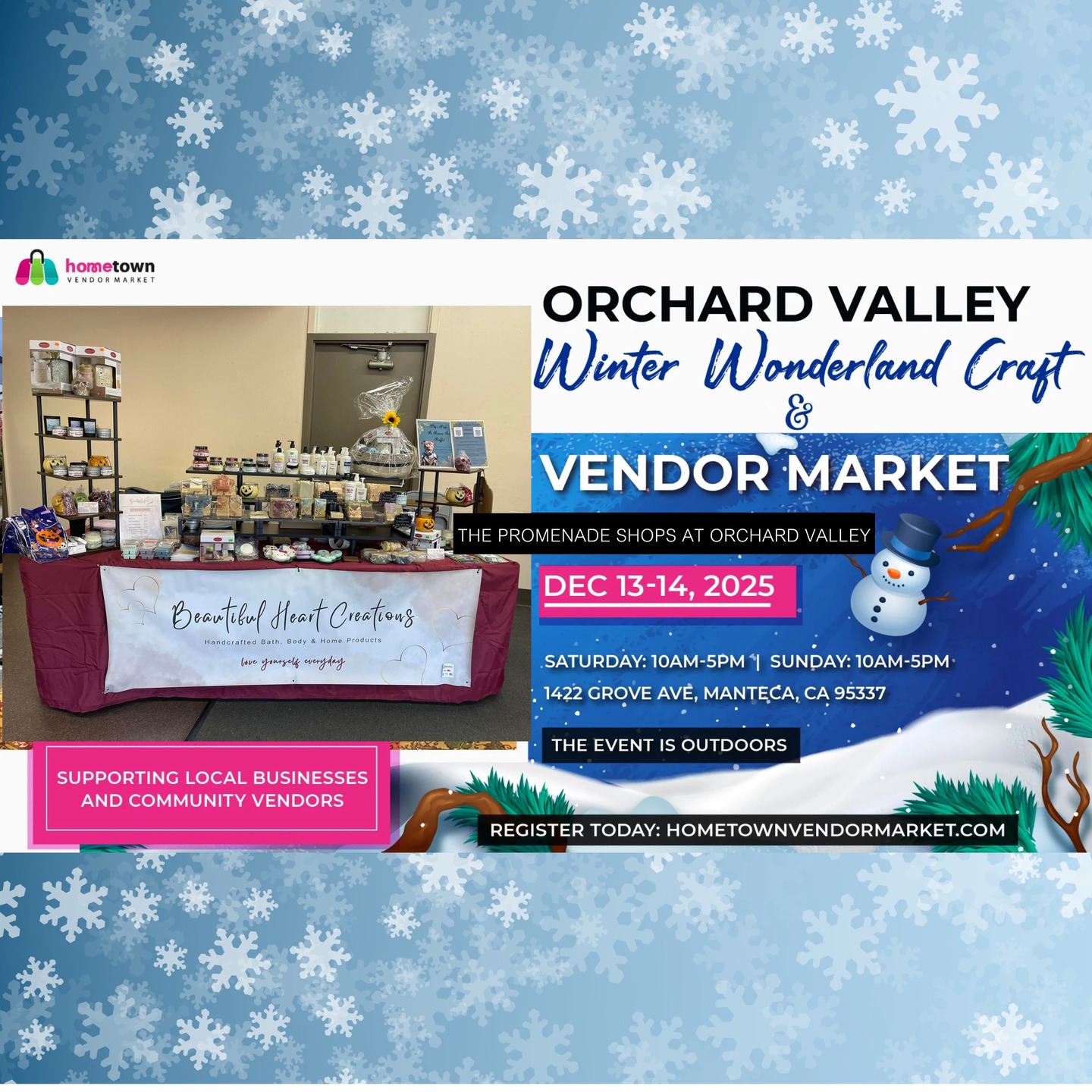 Need to do some last-minute Christmas shopping? Looking for handmade, unique items? Come shop at the Orchard Valley's Winter Wonderland Craft & Vendor Market in Manteca, CA, on Saturday, December 13th, and Sunday, December 14th, from 10 am to 5 pm. I will be there with my small business' luxurious items. Hope to see you there! See less