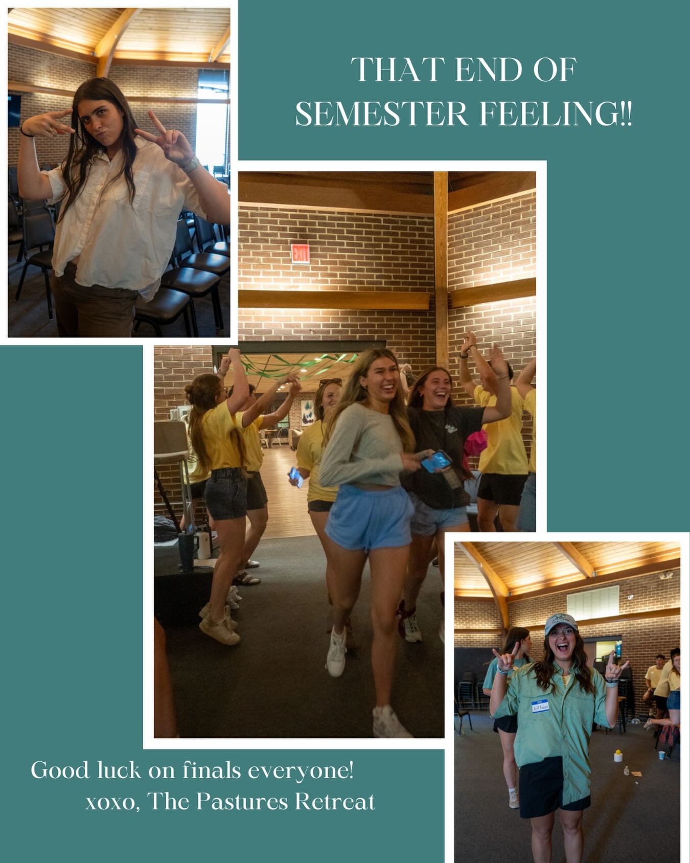 Finals week has begun!!! Wishing everyone good luck this finals season! We’re almost done! Praying everyone has safe travels home and a restful break! Keep your eye out for some exciting info about Pastures 2026!! We love you!