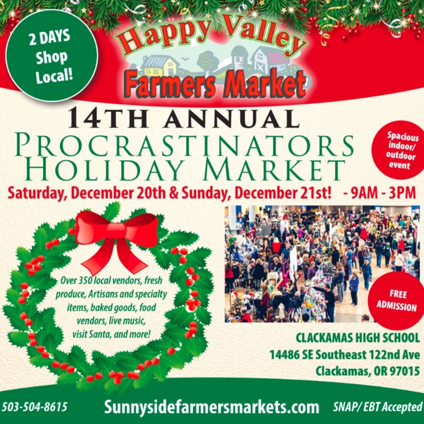 Find us at the Procrastinators Holiday Market put on by @happyvalleyfarmersmarket taking place at Clackamas Highschool December 20th (sat) and the 21st (sun) from 9am - 3pm! We have great little Christmas gift boxes that are TSA compliant for all those traveling this holiday season!
•
•
•
#PepperBusiness #HotSauce #FermentedHotSauce #HoodlandFarmersMarket #PortlandOregon #StJohnsFarmersMarket #PDXPeppers #ProcrastinatorsHolidayMarket #StJohnsHolidayMarket #ThePepperNursery #ArtisanHotSauce #HoodlandNightMarket #PortlandPeppers #HappyValleyFarmersMarket #PDXFarmersMarket #ChristmaGifts #PepperFarm #Holidays #Christmas #PDXart #LocalHotSauce #PepperGrower #PortlandFarmersMarket #ChiliHeads #FarmersMarketFinds #PDXSpicy