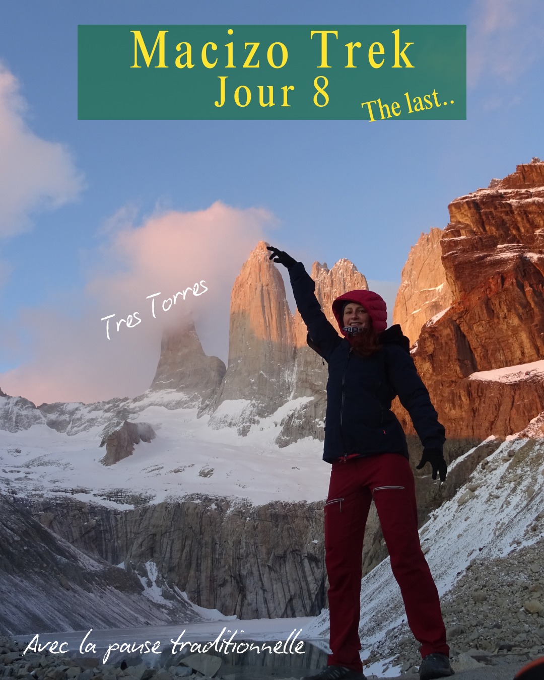 "O" T R E K - P A T A G O N I E
➡️ Jour 8 : Last day
Le concept est simple pour cette dernière journée.
🌄Lever de soleil aux Tres Torres et redescente tranquille jusqu'au parking du parc avant de retourner à Puerto Natales.
Bon, comme il y avait 10km et 800m de D+ à faire avant le lever du soleil..On s'est levés à ...2h ! Départ à la frontale et ça cavale ! 😅
Moment de flippe quand on croise des yeux (puma?!) C'était sûrement des lapins adultes (#Kamelott).
Bref, la nuit est étoilée et le ciel est dégagé.
On arrive là-haut avant 4h30.. !💪
On a été plutôt vite, faut qu'on s'inscrive à un trail en rentrant!
On est seuls face aux 3 Torres, encore dans la pénombre !
⏳️Après 1h d'attente là-haut, les couleurs arrivent (et le peuple).
Il fait p*tain de froid.
Mais la montagne passe du bleu, au rose, au orange ...🎉
☕️ On redescend vers 6h30. Petit café au coin du feu à Chileno, on en profite pour dire au revoir à quelques "collègues" du trek O.
C'est déjà la fin de cette belle aventure...😶
Il est temps de redescendre pour prendre le bus qui nous ramènera à Puerto Natales où LaGip' nationale (@oriane.gippa ) nous attend😈
#patagonia #trekking #chile #patagonie #trek #femmesactives #chili #glacier #lacsdemontagne #torresdelpaine #lago #lake #hikingtrails