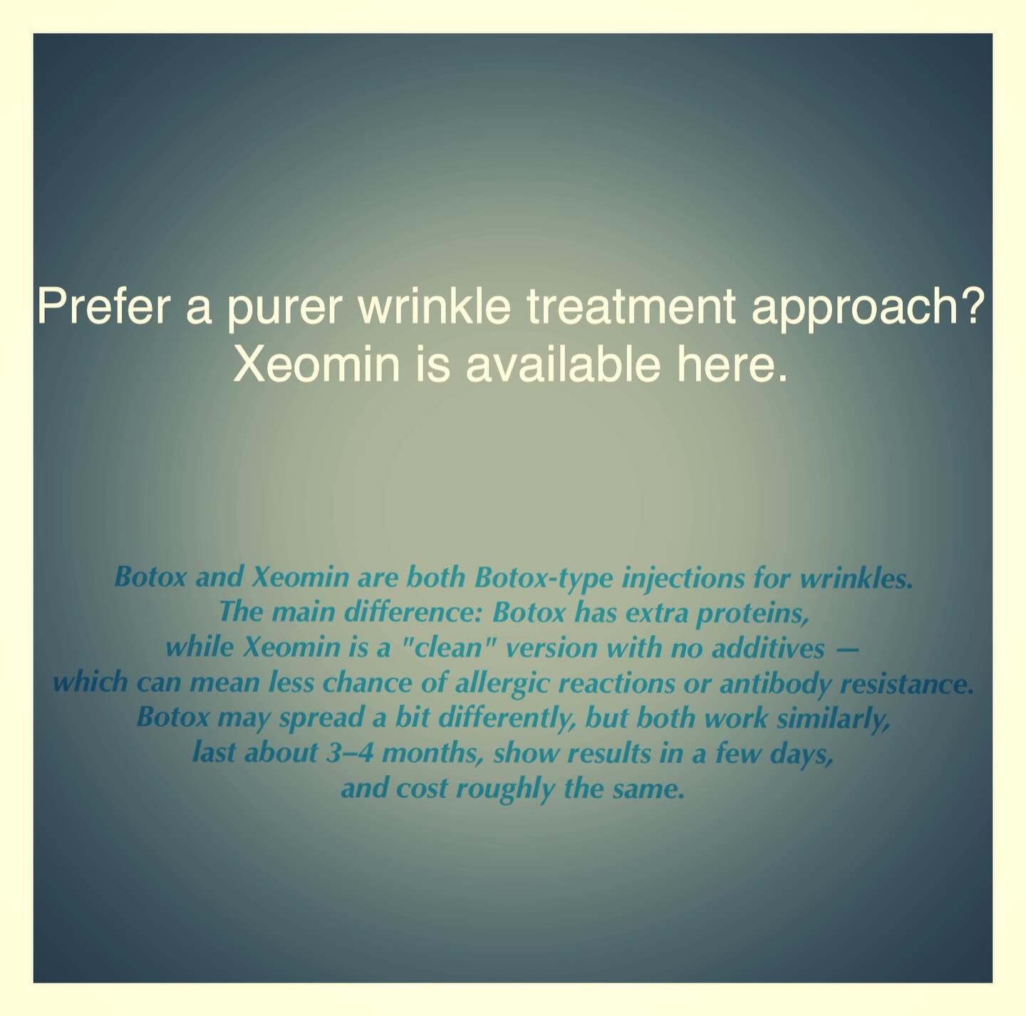 Xeomin is available here 🙌
.
.
.
.
#xeominvsbotox #sequoiabeautytherapy #xeomin #wrinkletreatmentcentralcalifornia #sequoiabeauty