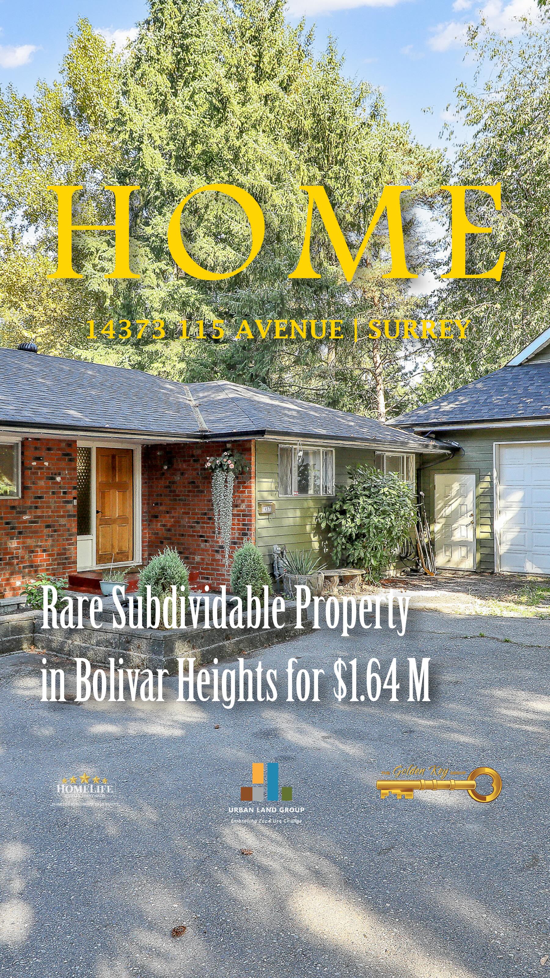 📍14373 115 Avenue, Surrey BC
NEWLY IMPROVED PRICE $1,640,000
.
A massive 17,249 sqft lot with the potential to subdivide into three RF-13 lots with stunning mountain + river views.
Perfect for investors, developers, or builders looking for their next big project.
Looking for your next major development site?
This Bolivar Heights property checks every box:
✔️ Over 17,000 sqft
✔️ Potential for three RF13 lots
✔️ Daylight walkout basement + stunning views
✔️ Rentable home while you plan
.
🛏️ 6 Bedrooms
🚽 4 Bathrooms
💸 Mortgage Helper
🏠3,531 sqft Rancher with Basement Entey Home
📐17,249 sqft SUBDIVIDABLE lot
🪴 Private Fenced Backyard
.
Why wait? Call now to book your private viewing!
.
Urban Land Group
📞 Jiwei Cheng PREC 604.308.7702
📞 Daniel Romey PREC 604.754.0120
The Golden Key Group
📞 Scott Romey 604.723.7653
📞 Grace Luzande 778.628.4530
📞 Kevin Banting 604.440.7608
Homelife Benchmark Titus Realty
📹Video by: @graceluzande
.
#thegoldenkeygrouprealty #realestate #realtor #invest #opportunity #beautifulbritishcolumbia #realestatebc
#fraservalley #vancouverrealestate #development #future #surrey #langley #planforretirement #family #success