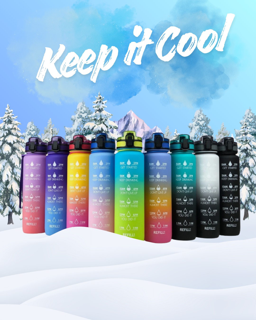 Don't skip out because of the weather! Keep your water cool and yourself motivated with our special water bottles! Available at our Ebay store! Link in bio ❄️🏀