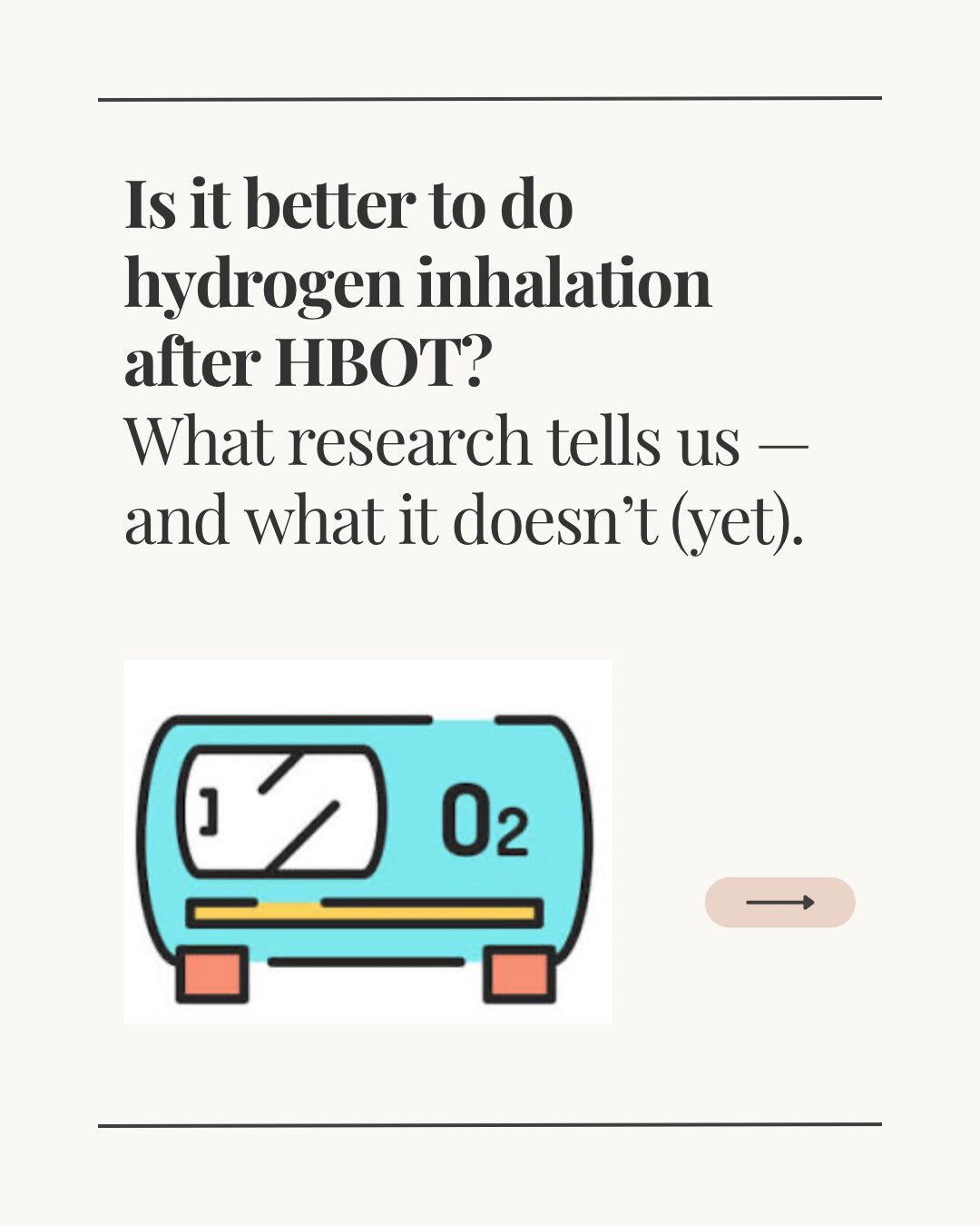 Is hydrogen inhalation after HBOT “proven”?
Not yet — and that honesty matters.
What is clear from research is this:
HBOT is a powerful, well-established therapy, but it works through hyperoxia and controlled oxidative stress.
That same mechanism can also increase oxidative burden.
This is why molecular hydrogen is gaining scientific interest —
not as a replacement, and not as a cure,
but as a regulatory, recovery-supporting approach.
Peer-reviewed articles, experimental combination studies, and scientific commentaries are now exploring the synergistic potential of hydrogen and HBOT, especially in the context of post-oxygen recovery.
The future of advanced therapy isn’t just about stronger treatment.
It’s about supporting the body after the treatment works.
#HydrogenInhalation
#HBOT
#HyperbaricOxygen
#OxidativeStress
#RecoveryScience
#IntegrativeMedicine
#EvidenceBasedWellness
#hydrogentherapy