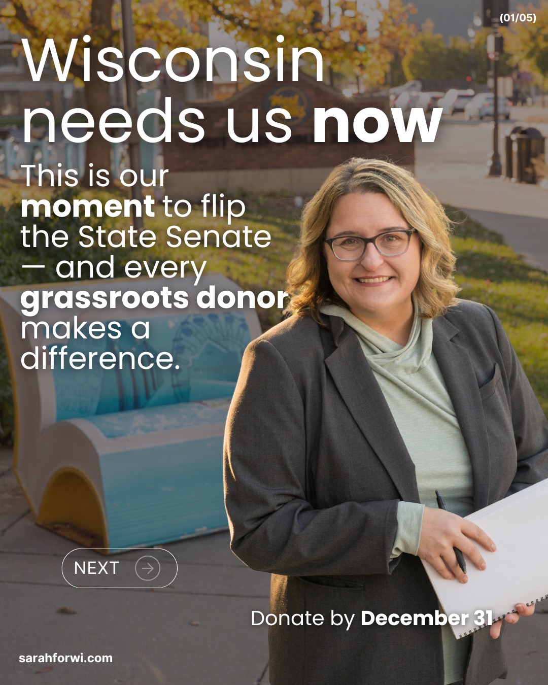 Two seats. That’s all it takes to flip the Wisconsin Senate.
This is our most important fundraising deadline of the year—December 31.
💙 Link in bio to support our end-of-year push.