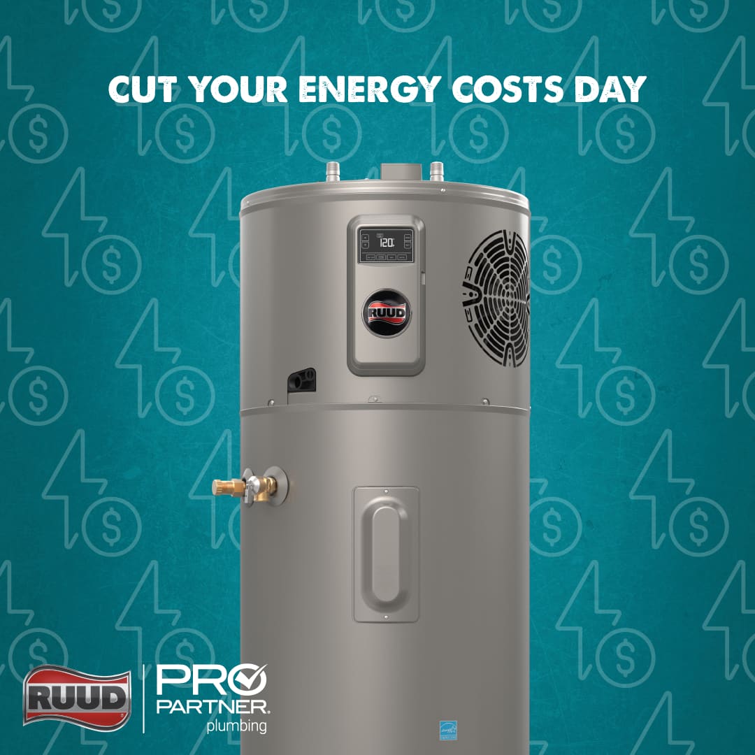 January 10 is National Cut Your Energy Costs Day! ✂️💸 Did you know that choosing an ENERGY STAR® water heater helps reduce energy use, lower monthly bills, and create a more energy-efficient home?
Our Ruud® Pro Partner® Plumbing team is ready to upgrade your home to a more efficient and reliable hot water system. Reach out today for a quote!