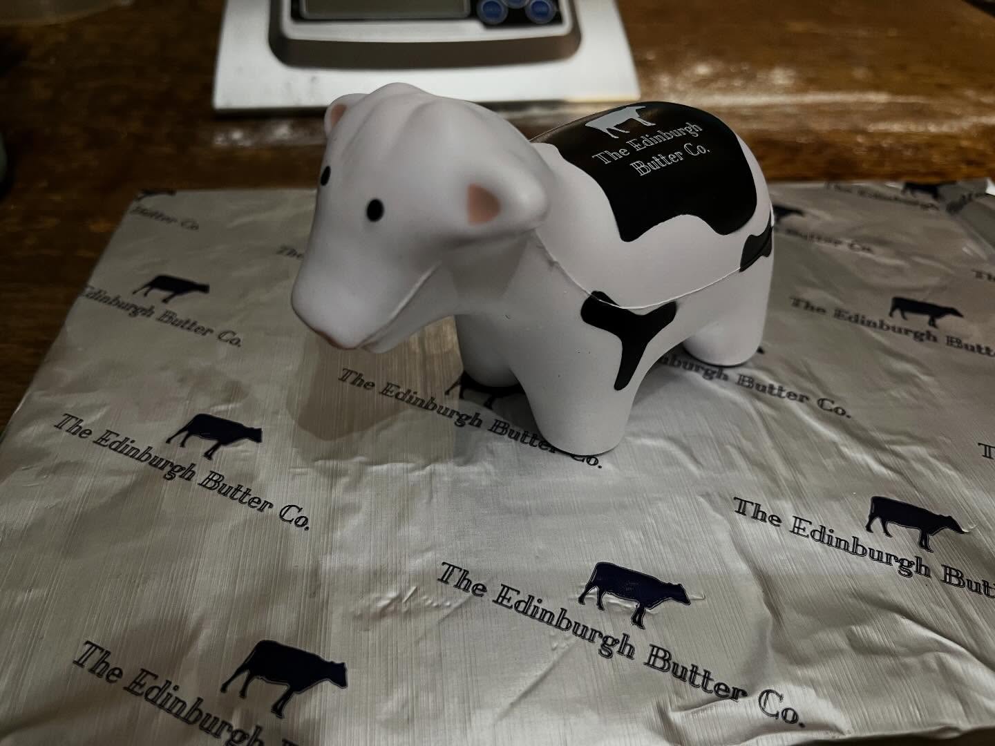 Very happy yesterday my little cow from @theedinburghbutterco this will now be my little mascot, thank you! If anyone would like to name her, pop it on here.