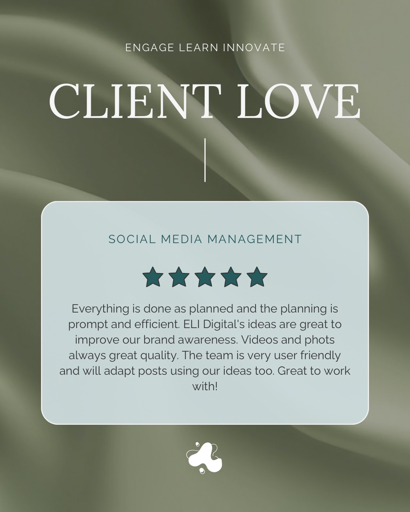 This client has trusted us with their socials since June, and we’re so grateful for the continued partnership 💛 Hearing reviews like this reminds us why we do what we do