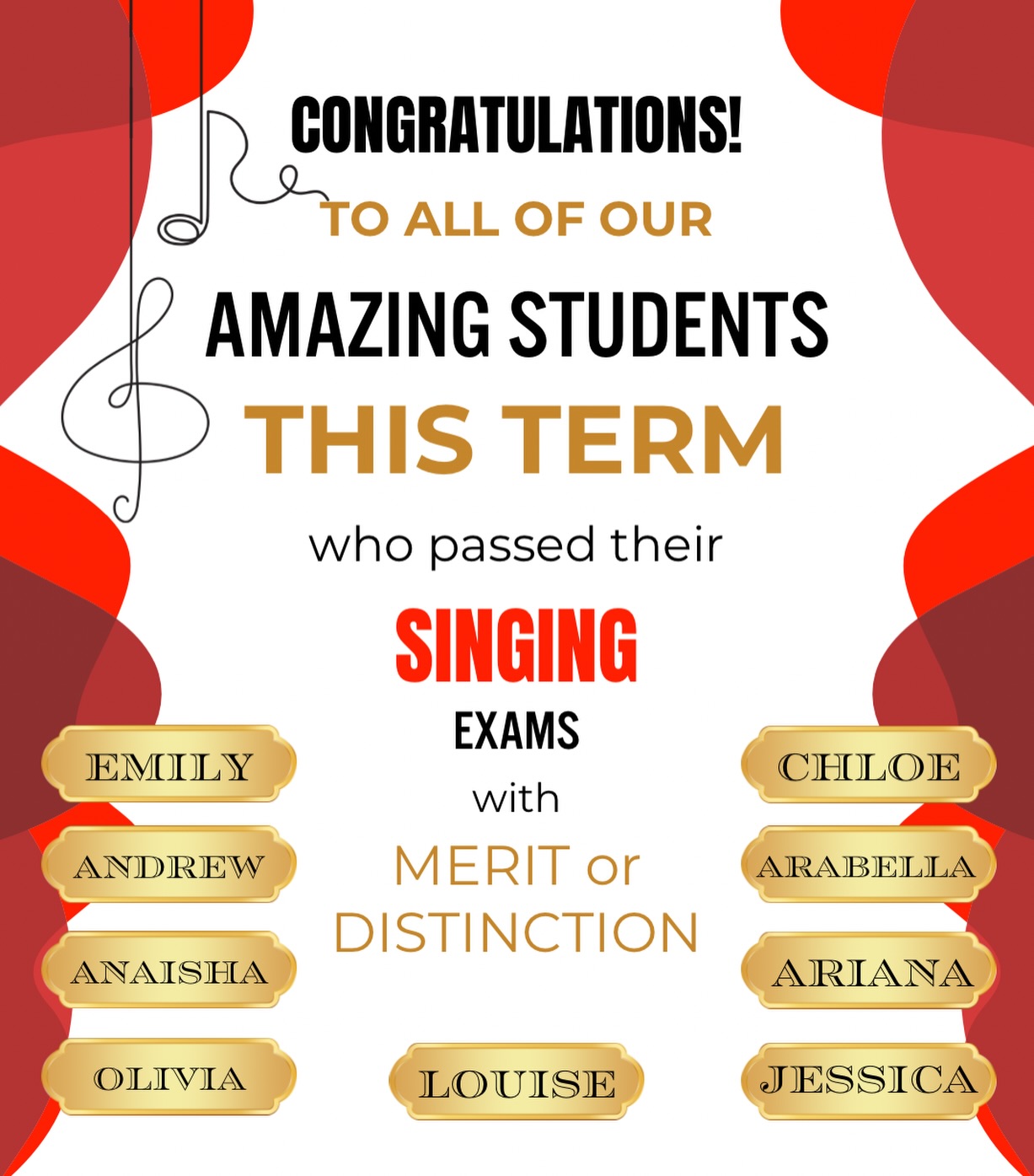 Some incredible results this term from our students and there are more due to take their exams in January! Well done all!