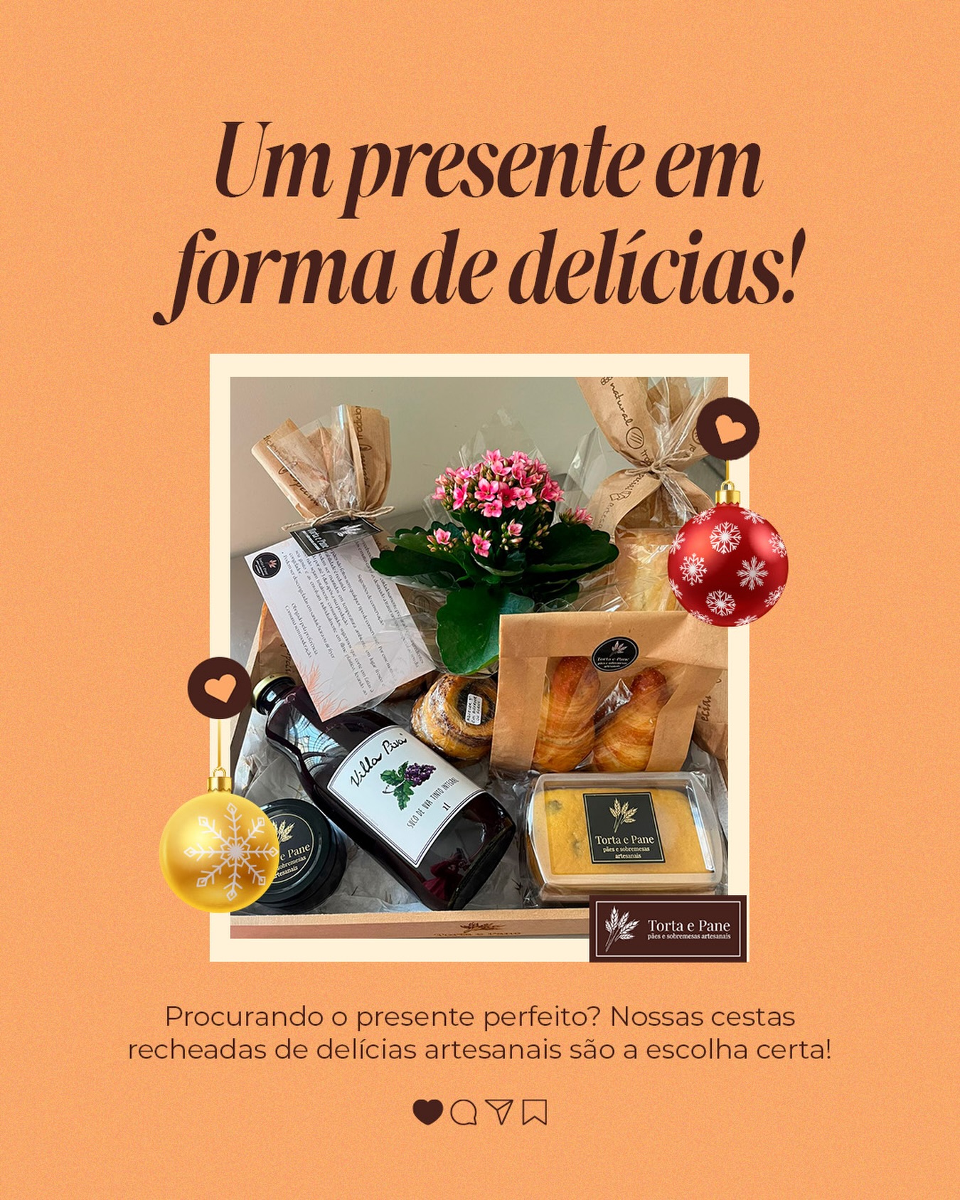 Procurando o presente perfeito? 🎁
➡️ Nossas cestas recheadas de delícias artesanais são a escolha certa! Ouuuu.... que tal impressionar seus clientes ou colaboradores neste fim de ano? 😉
➡️ As cestas são ideais para quem busca oferecer um presente sofisticado e delicioso. Repletas de pães fresquinhos, foccacia, cheesecake ou tiramisu... monte ao seu gosto e leve sabor e carinho para qualquer momento. ☺️
Torta e Pane | Pães e Sobremesas Artesanais
📍 Campinas e Região (consulte)
📲 WhatsApp: (19) 97131-4077
#TortaePane #Cestas