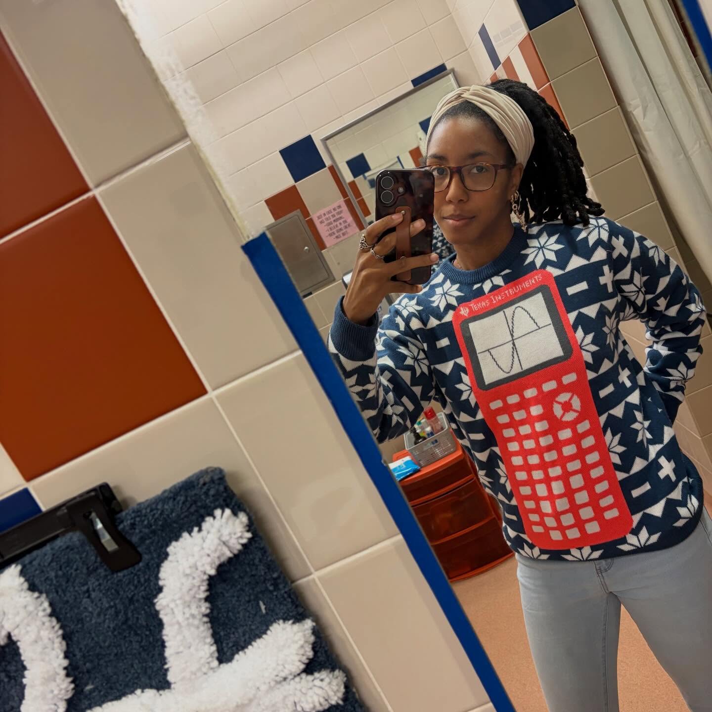 I’m still here just so busy with life. But I can never pass up a day to wear a calculator sweater.