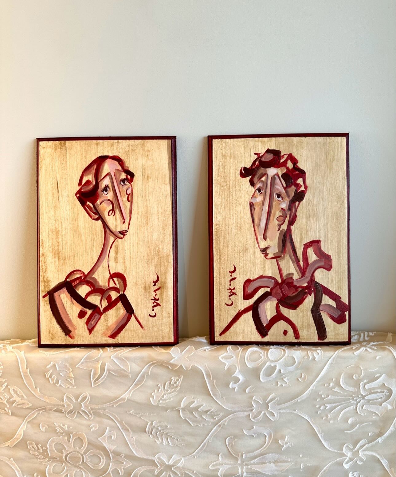 ‘Ana’ and ‘Atlas’ on waxed wood
25 x 17 cm
Constance Anne
Sketch and study release, Sunday 14th December
.
#artist #artforyourhome #portraitart #interiors #painting