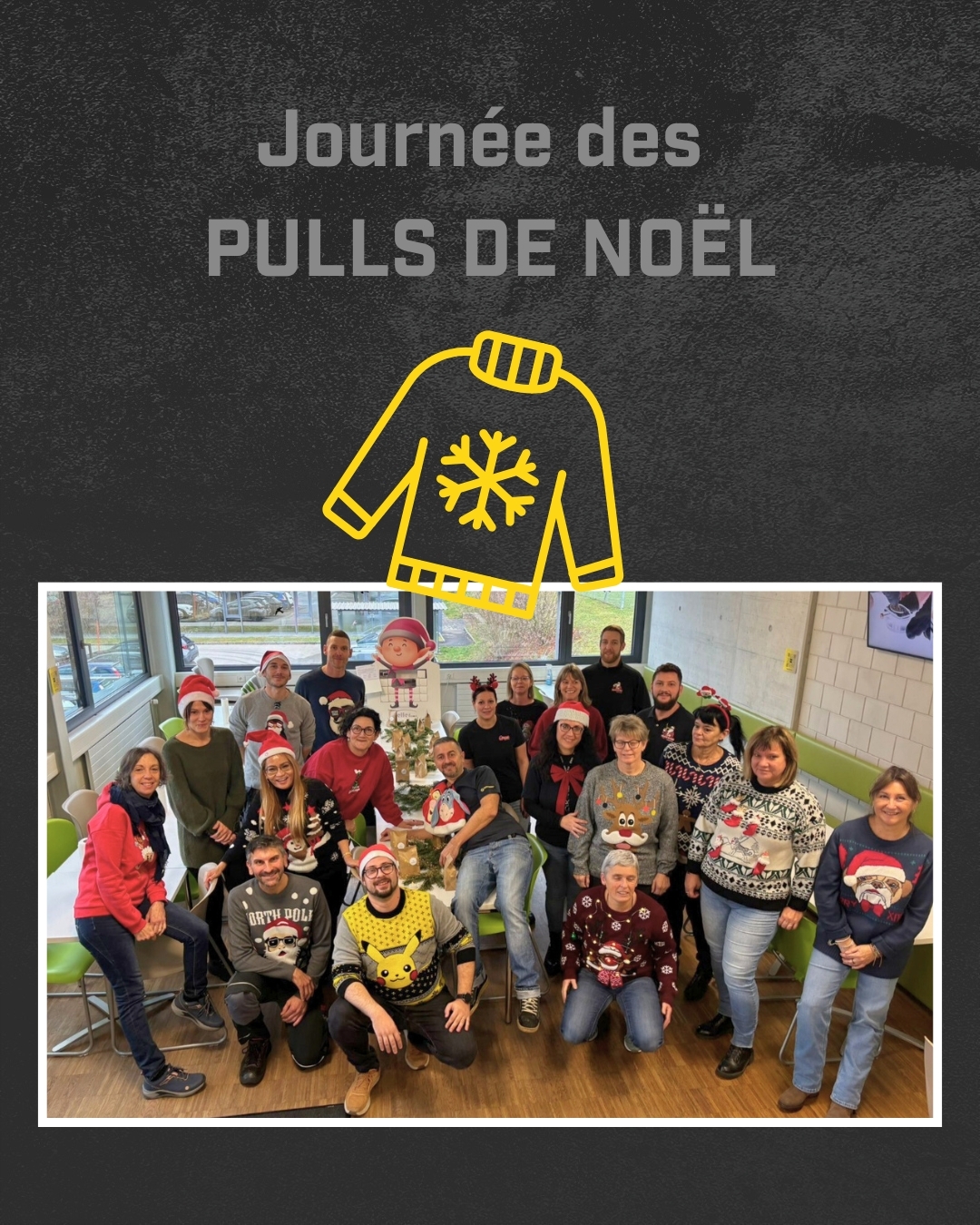 Aujourd’hui, l’esprit de Noël s’invite chez Tavadec SA : pulls festifs et bonne humeur 🎄🧥
#tavadecsa #journeedespullsdenoël #teamspirit