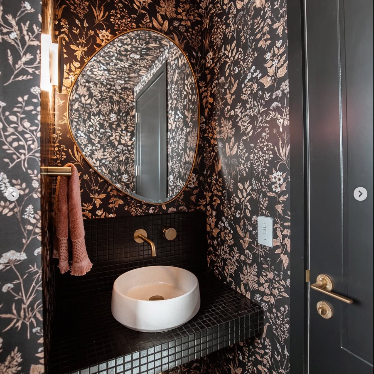 Sharing A magical moody bathroom curated and designed by @sarah.pickersgill.brown and @robertgordoninteriors Absolutely stunning use of my Herbarium antique wallpaper in Dark and I love that even the ceiling is wallpapered . This wallpaper is available to purchase from @miltonandking