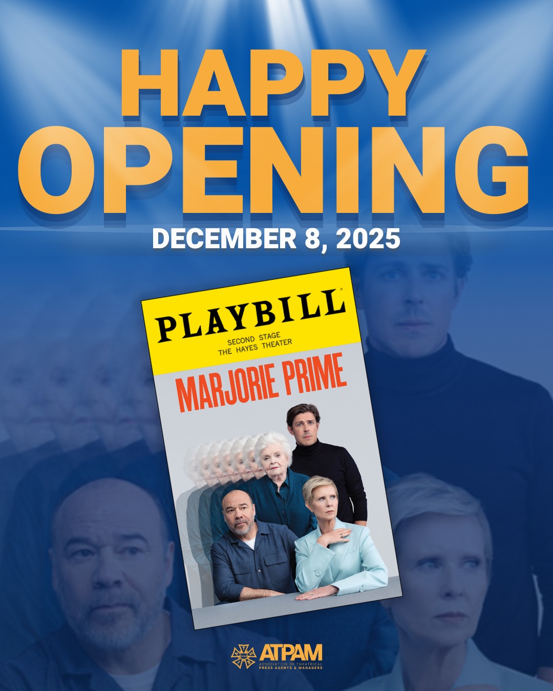 Happy Opening to the cast, crew, and ATPAM members of @2stnyc's Marjorie Prime!
A thoughtful new beginning for a story that reminds us how memory shapes what we hold close. Wishing everyone a smooth, luminous run.