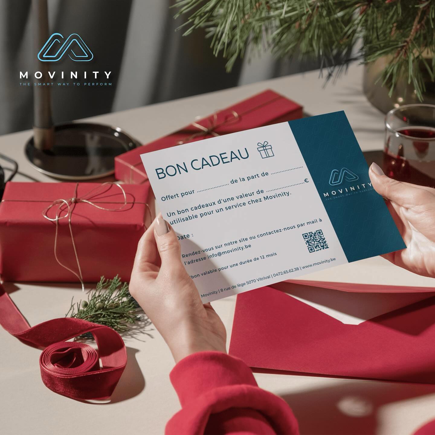 🎄 Offrez un cadeau qui a vraiment du sens ! 🎁
Cette année, faites plaisir à quelqu’un que vous aimez en lui offrant un Bon Cadeau Movinity :
👉 Analyse posturale
👉 Plan d’entraînement personnalisé
👉 Nutrition
👉 Test à l’effort
👉 Sortie VTT technique
👉 Préparation physique
… ou tout ce qui peut l’aider à progresser, se dépasser ou simplement retrouver du plaisir dans le sport.
Un cadeau utile, motivant, personnalisé…
💡 Parfait pour les passionnés de cyclisme, de sport ou pour ceux qui veulent reprendre en douceur !
🎁 Disponible ici :
👉 https://www.movinity.be/boncadeau