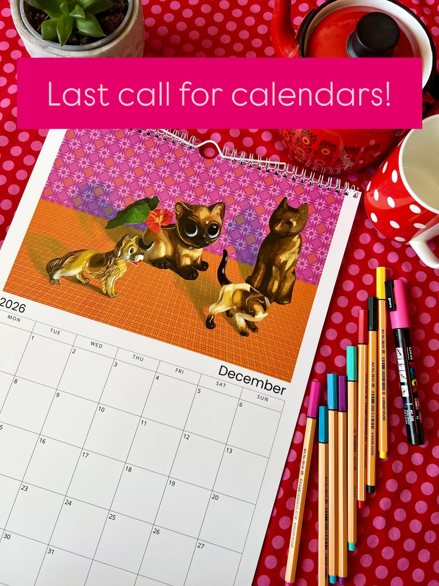 Just a FYI if you’re planning on leaving your Chrissy shopping to the last minute - I won’t be printing any more calendars after the current stack is gone. Pop to the website Lucindacrimson.com if you want some, or send me a message to put anything on hold.
Also - all tea towels are back in stock next week! Pre-order on the website.
💖🧡🌺
#2026calendar #2025xmasgifts #supportsmallbusinesses❤️ #artistsoninstagram