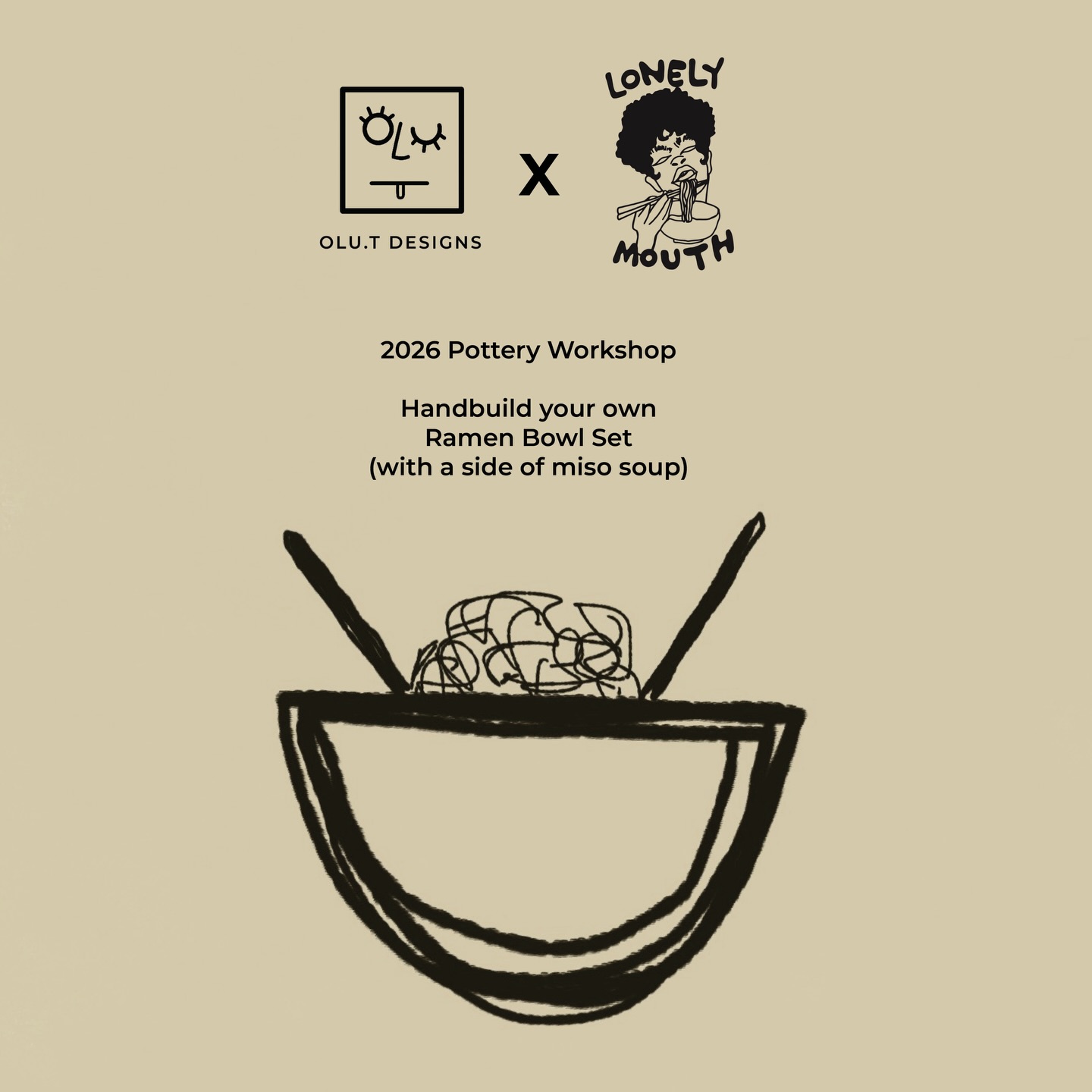 2026 - we’re coming for you!!
We’re back at it again with @lonelymouthuk this with an exclusive new workshop at the start and end of! We’ll have a limited number of spots available for each session, so keep your eyes peeled for our booking link, available from 12pm today.
🎁 We’ve created Christmas gift vouchers for our workshops - digitally and physically (available from 12pm onwards!) 🎁
Our physical gift vouchers will only be available to collect (for those wanting a physical keepsake 🤌🏿) or purchase in person this coming Sunday at the @olutdesigns stand at the Made In Bristol Gift Fair)
This time you’ll also be able to purchase individual workshops tickets and a sharing ticket for 2 🤌🏿
Expect:
- 3hr instructed session with the opportunity to hand build a set of two ramen bowls, cutlery rests, topping dishes and more
- Pay-by-weight format for additional clay pieces
- Intimate learning space
- All materials and firing included
- Lonely Mouth drinks deals
- Complimentary miso soup throughout your session
#christmasgifts #nightoutinbristol #giftvouchers #thingstodoinbristol #potteryworkshop #bristol
